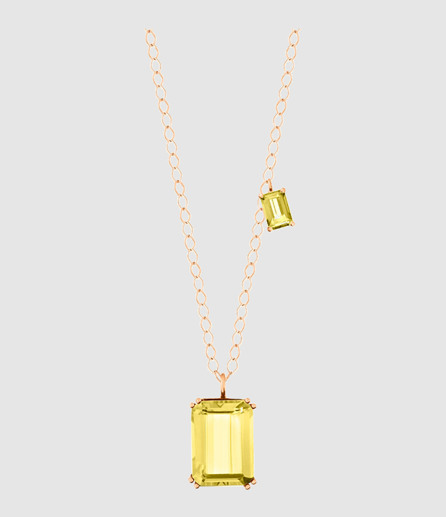 Collier Duo Cocktail Quartz Citron