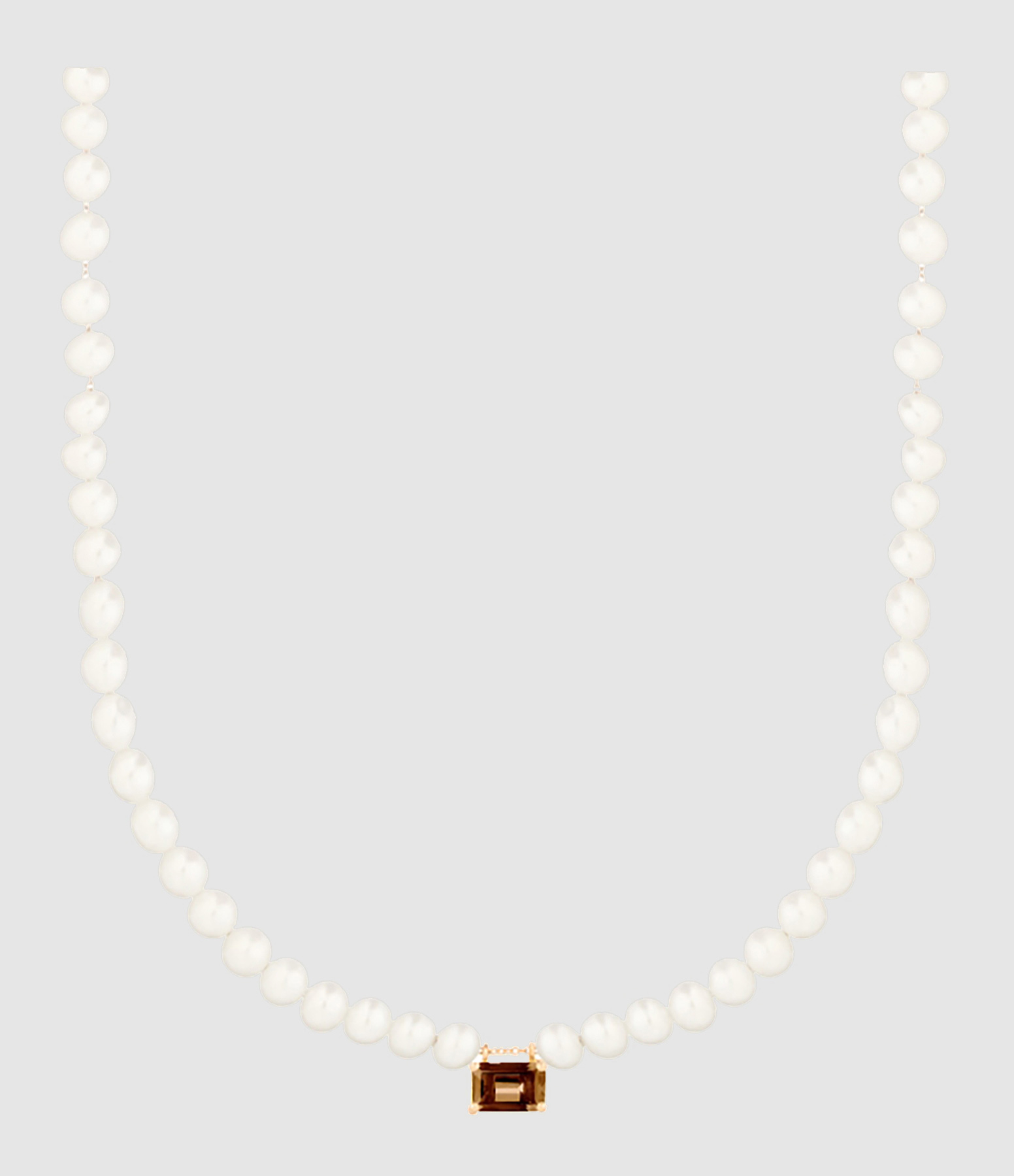 Collier Mini Cocktail Perle Quartz Fumé