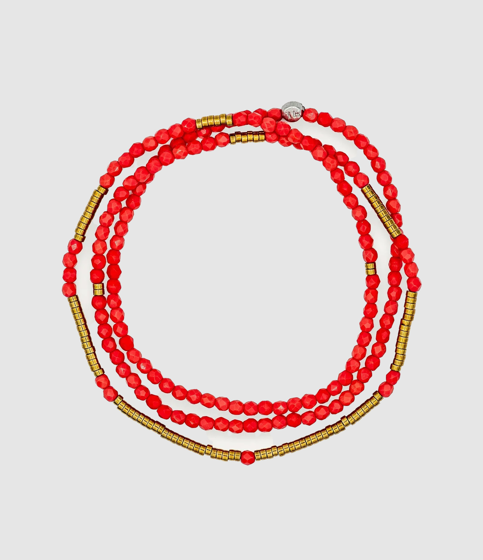 Collier Et Bracelet 3 Tours Colette 3 Rouge 49 cm
