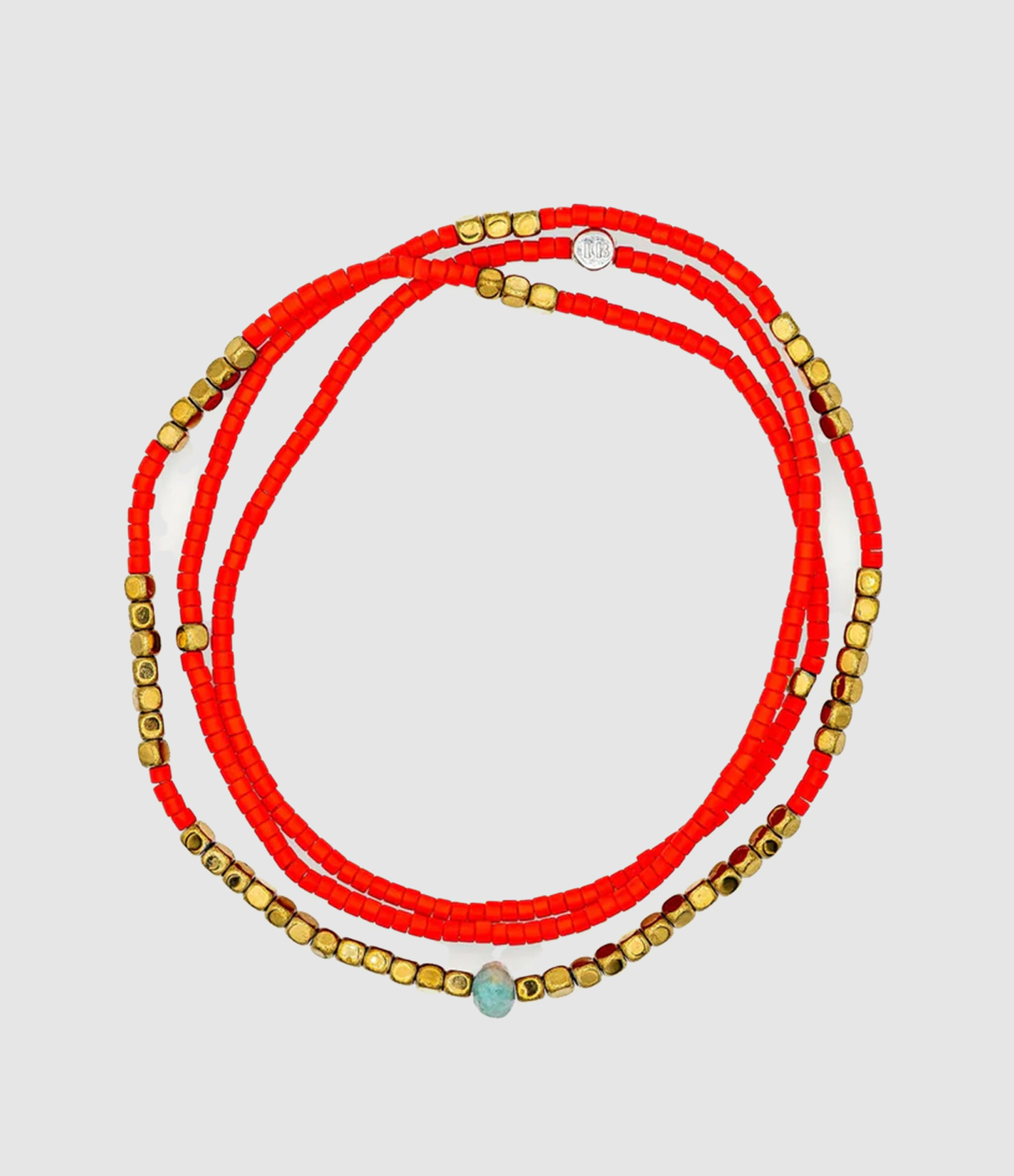 Collier Et Bracelet 3 Tours Colette Slim 3 Rouge 49 cm