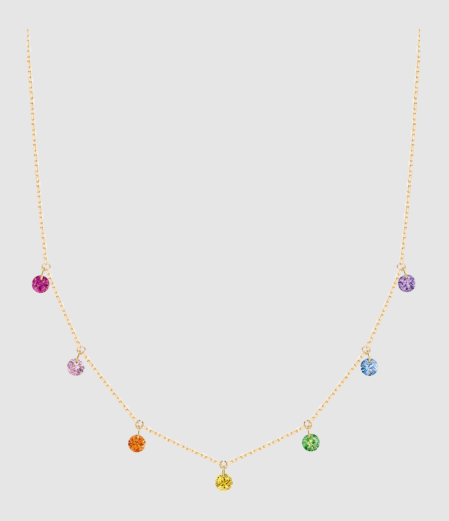 Collier Confetti Rainbow Or Jaune