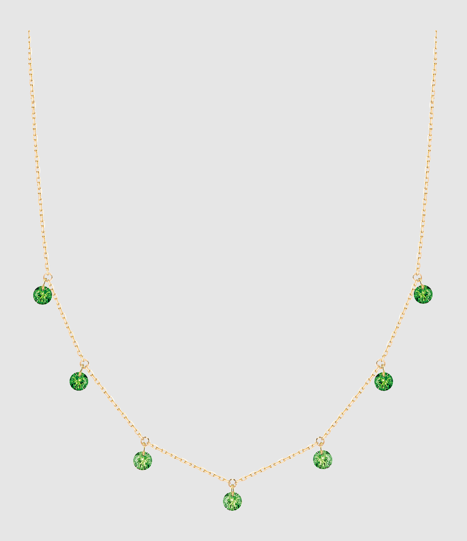 Collier Confetti 7 Or Jaune Tsavorites