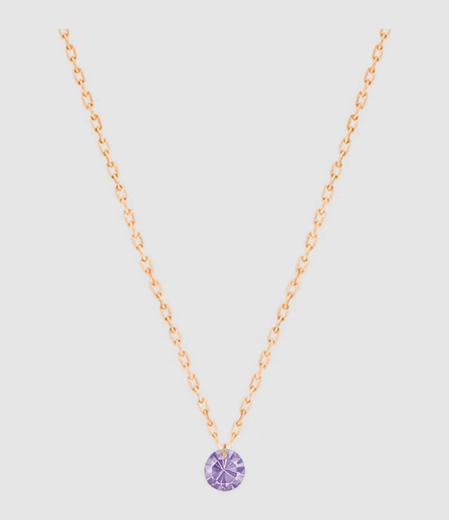 Collier Mini Confetti Améthyste Or Rose