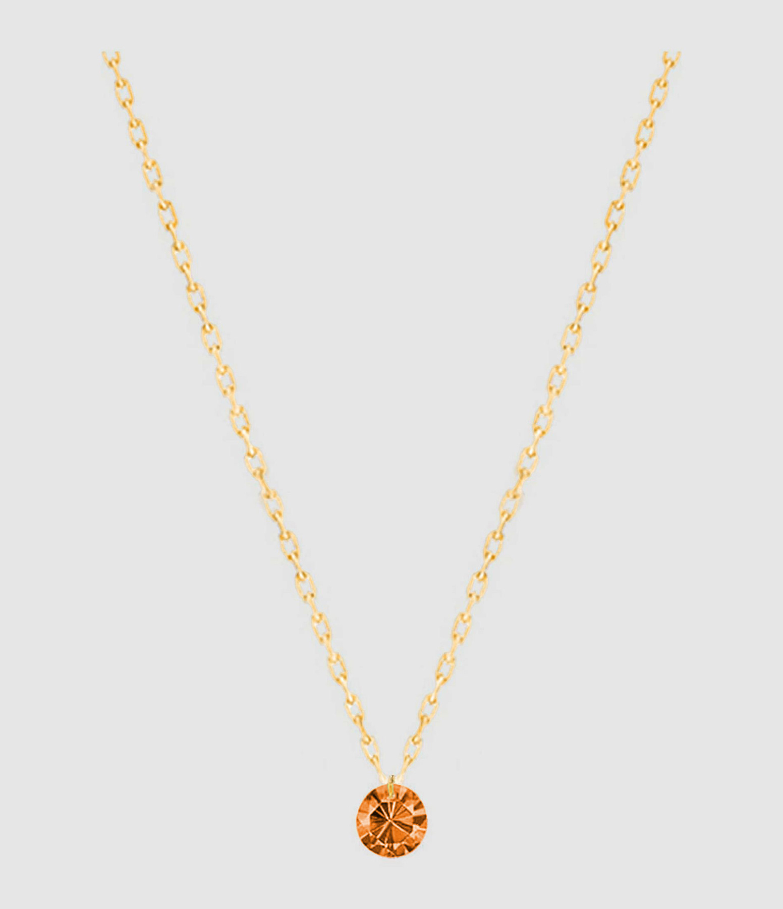 Collier Mini Confetti Saphir Orange Or Jaune
