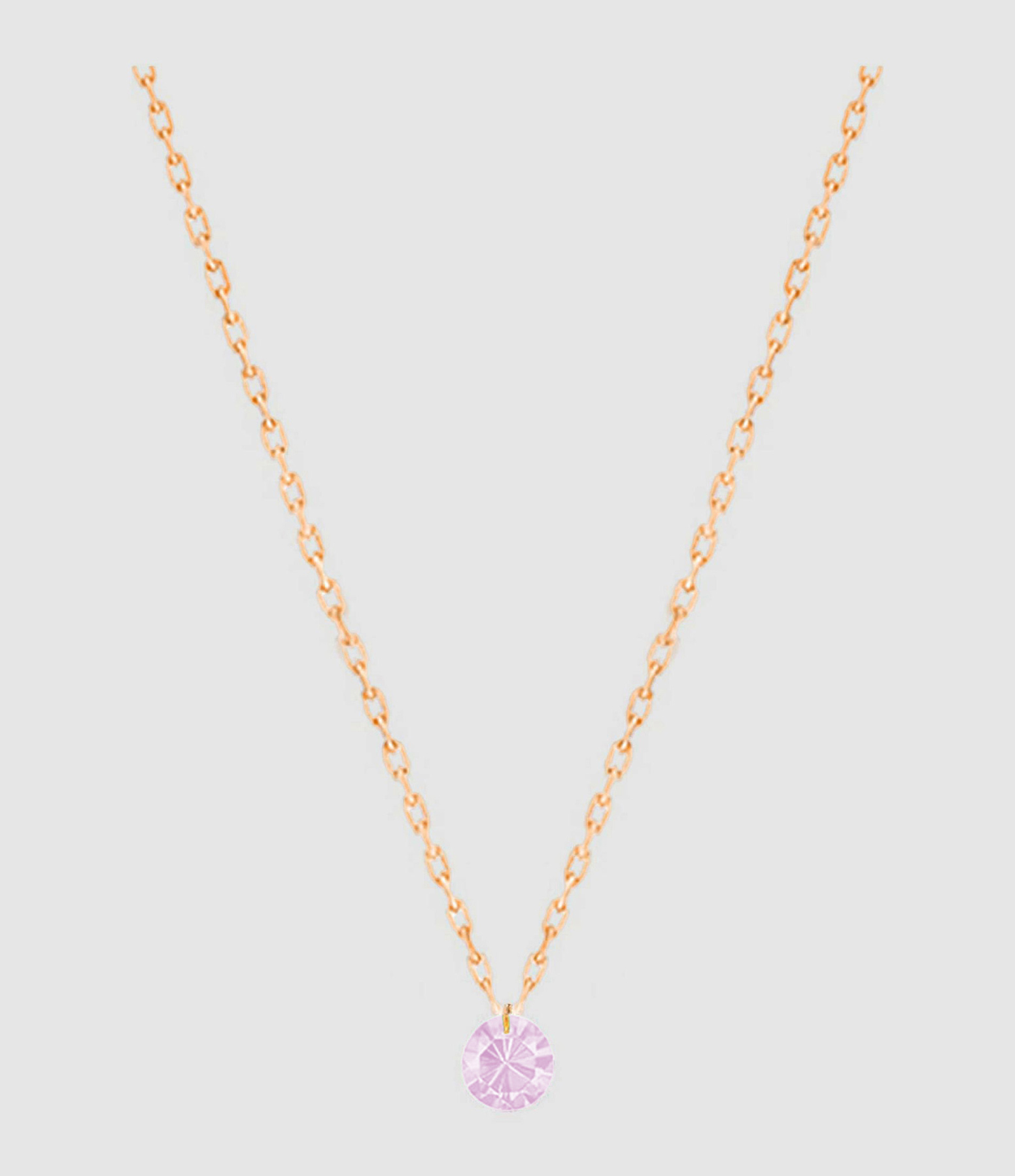 Collier Mini Confetti Saphir Rose Or Rose