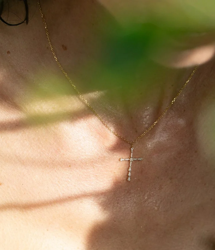 Collier Croix Niculina Diamants Or Jaune