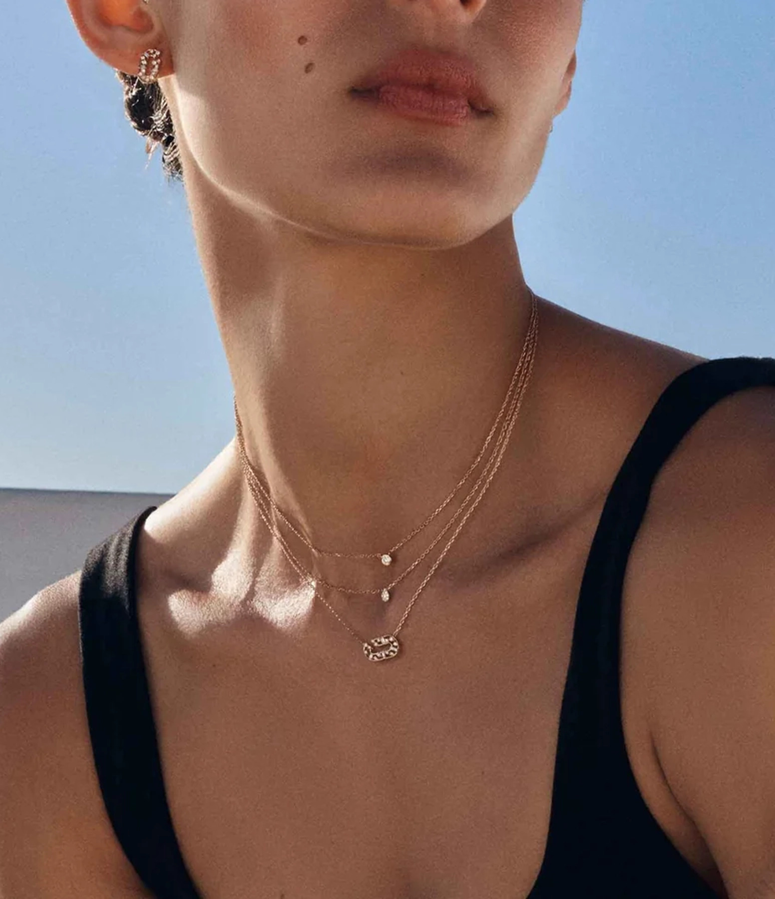 Collier Magic Touch Poire Diamants Or Blanc