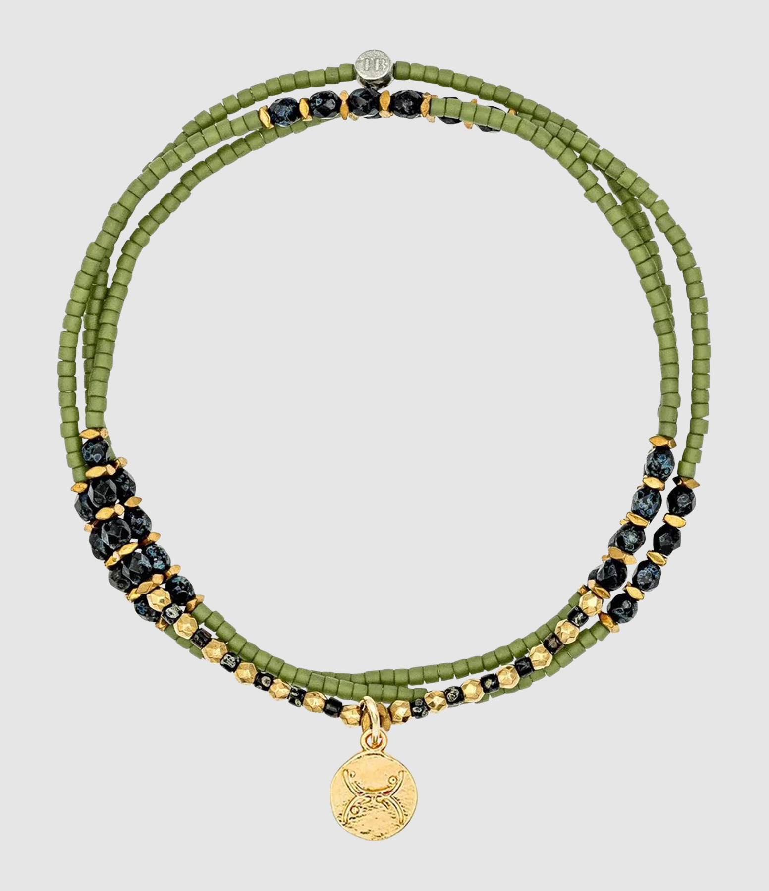 Collier Et Bracelet 3 Tours Connexion Vert
