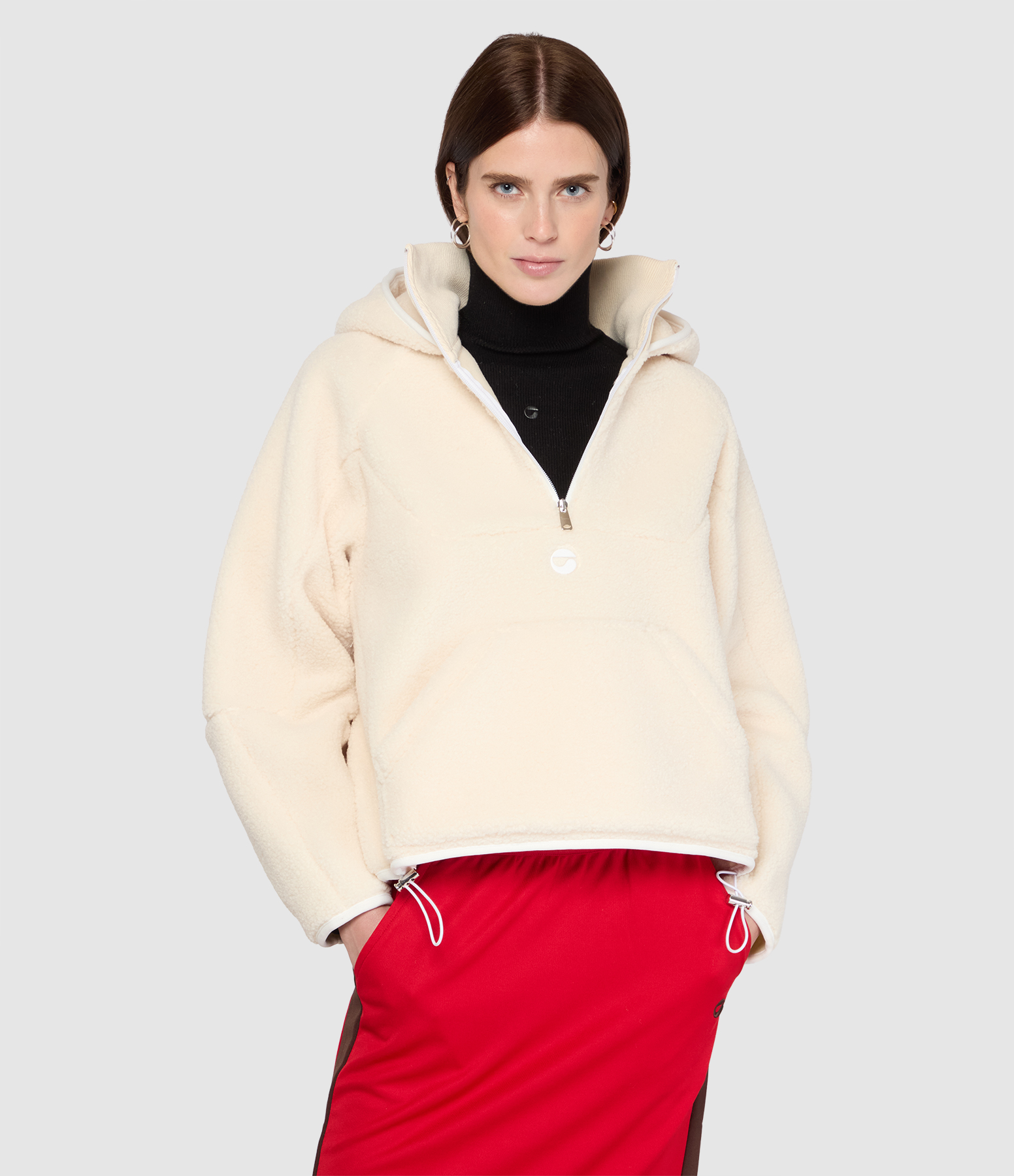 Sweatshirt Hoodie Sherpa White