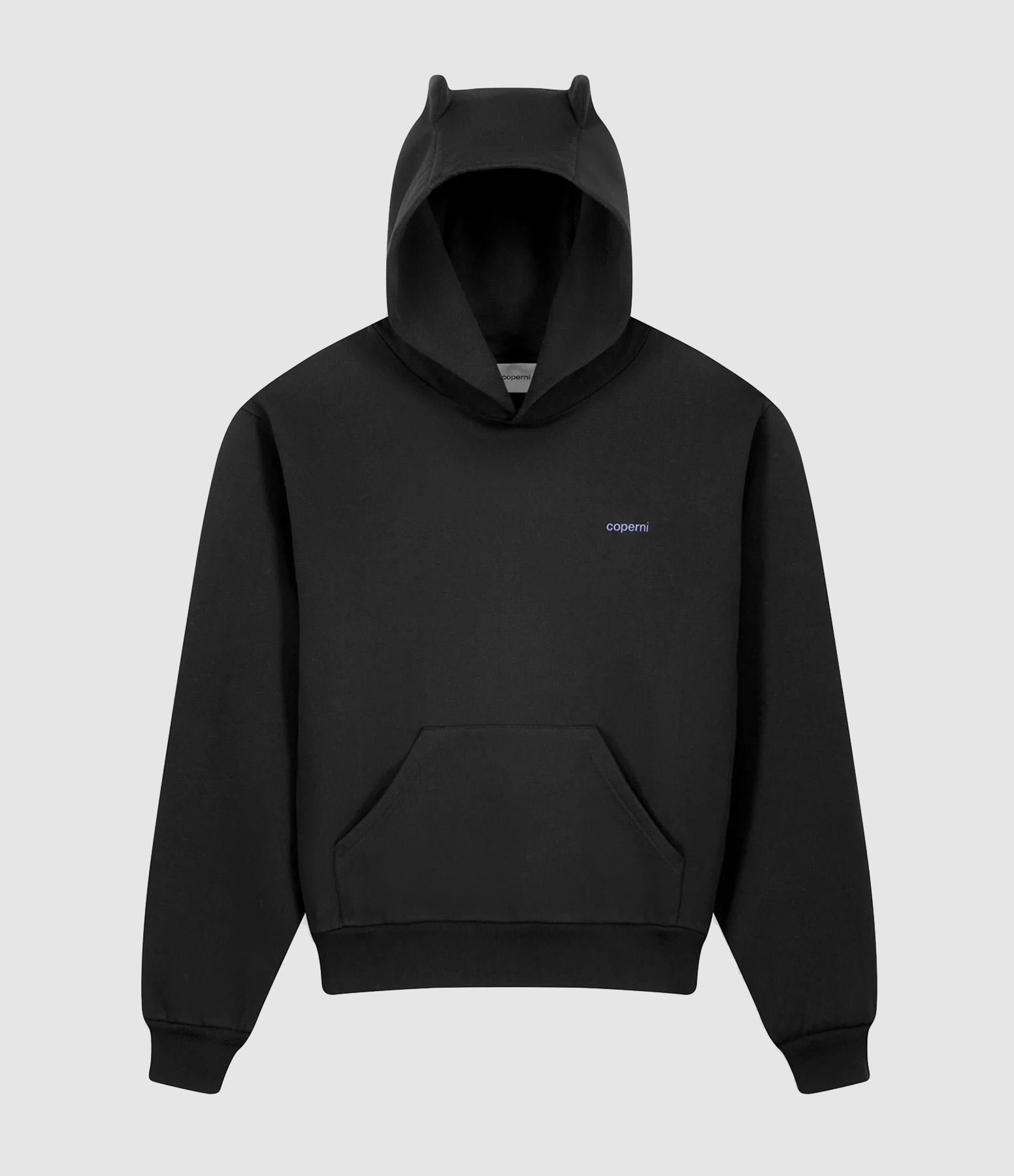 Sweatshirt Hoodie Washed Horn  Black-Blue