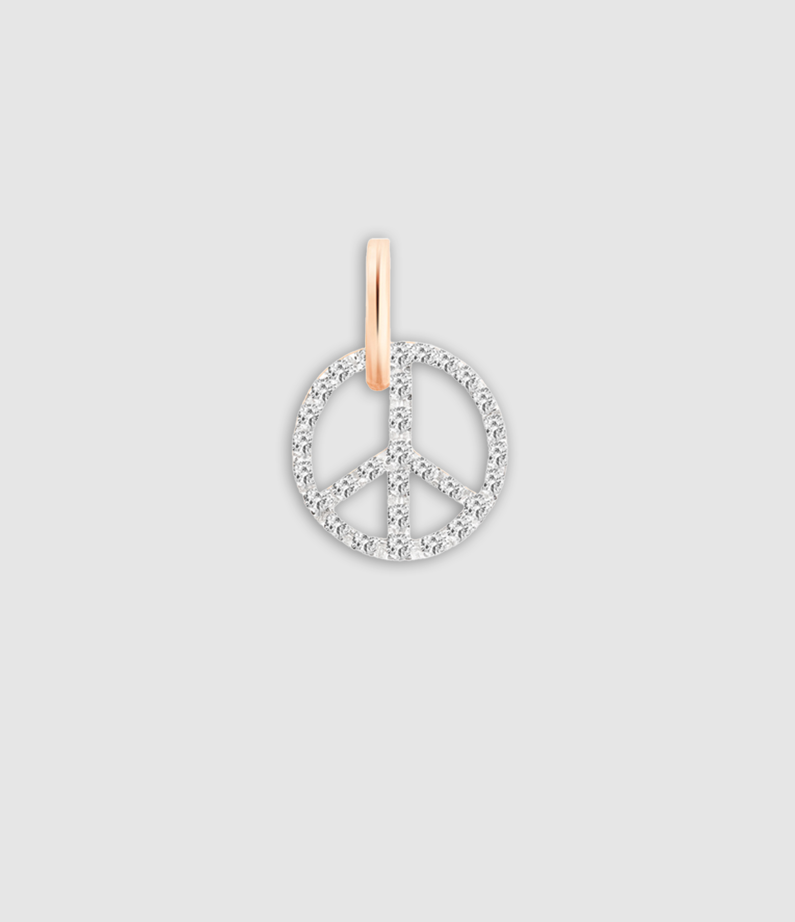 Pendentif Paix et Amour Or Rose Diamants