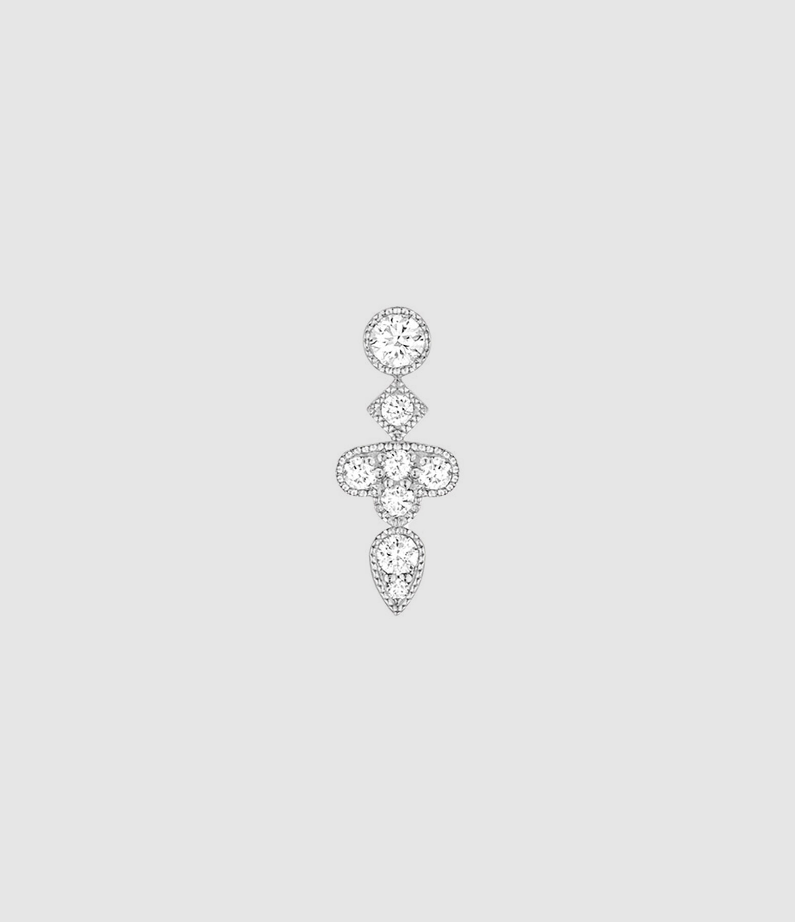 Boucle d'oreille Bouton Crush Diamants Or Blanc (vendue à l'unité)