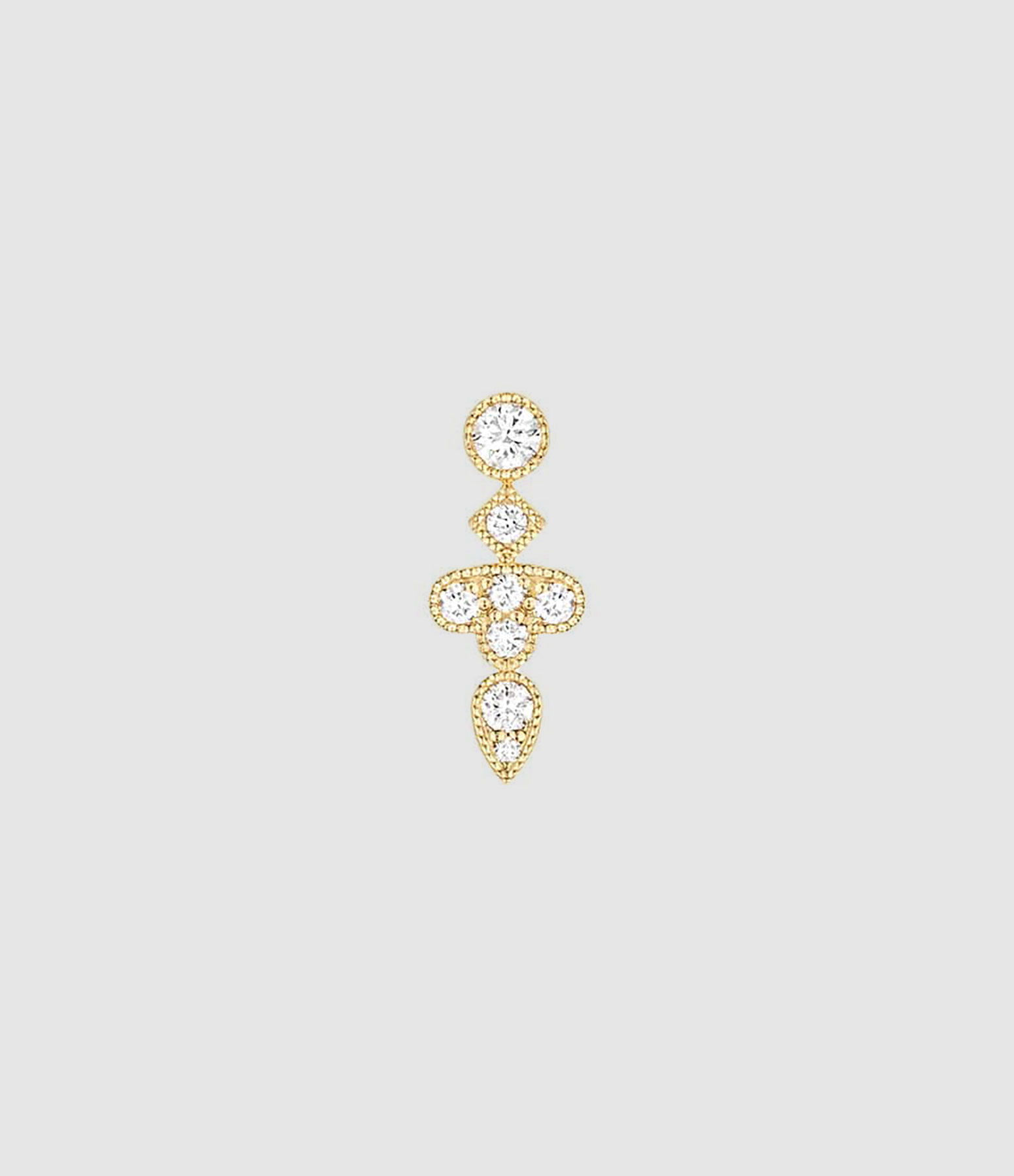 Boucle d'oreille Bouton Crush Diamants Or Jaune (vendue à l'unité)