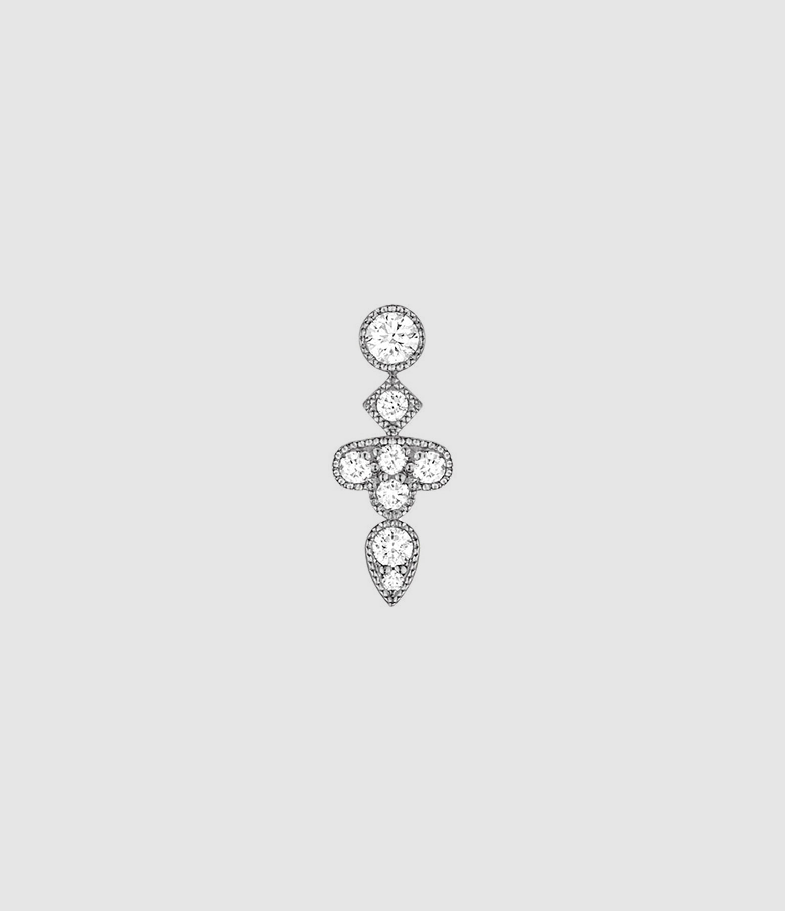 Boucle d'oreille Bouton Crush Diamants Or Noir (vendue à l'unité)