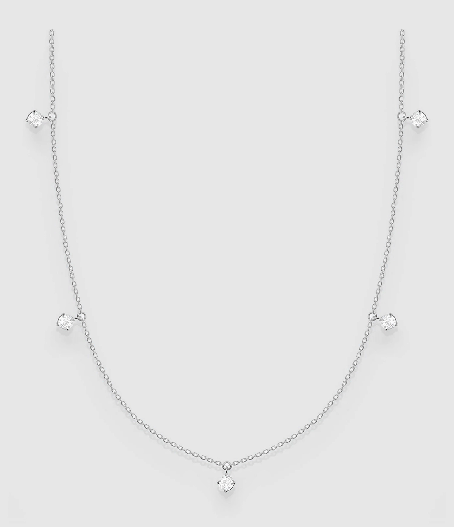 Collier Stardust 5 Diamants Or Blanc 