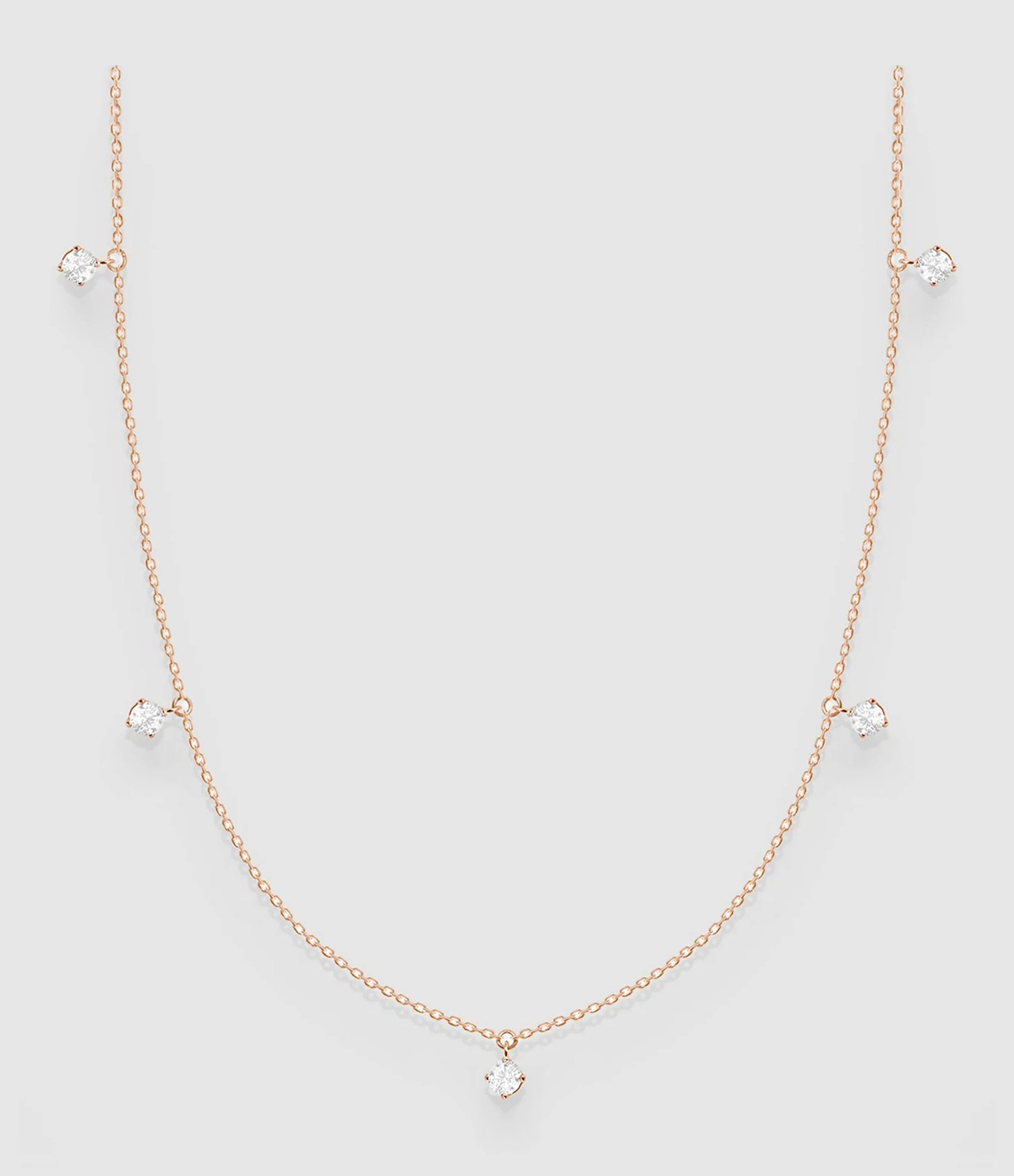 Collier Stardust 5 Diamants Or Rose