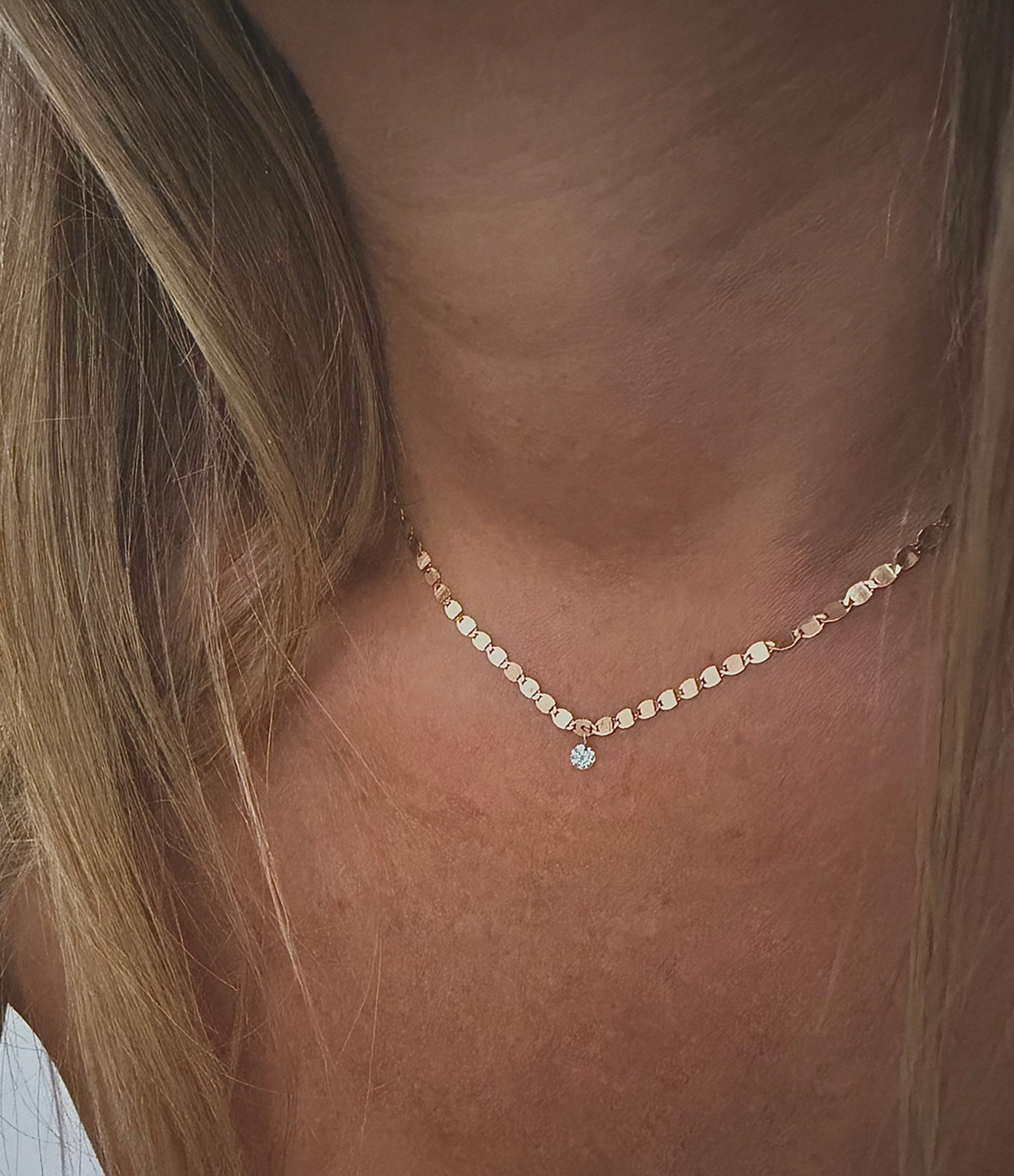 Collier Skin Tattoo M Or Rose, 40cm, Diamant
