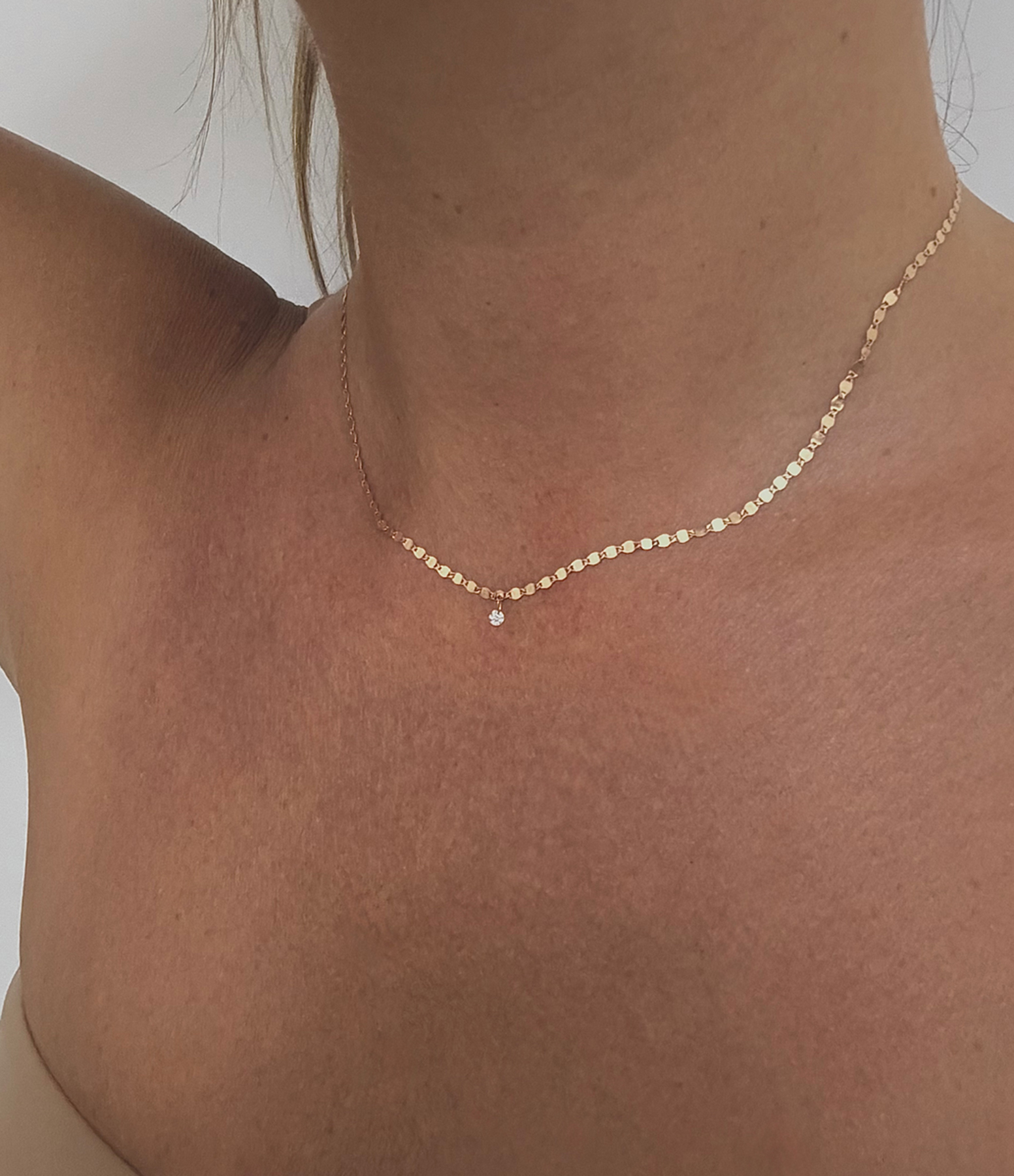 Collier Skin Tattoo S Or Rose, 40cm, Diamant