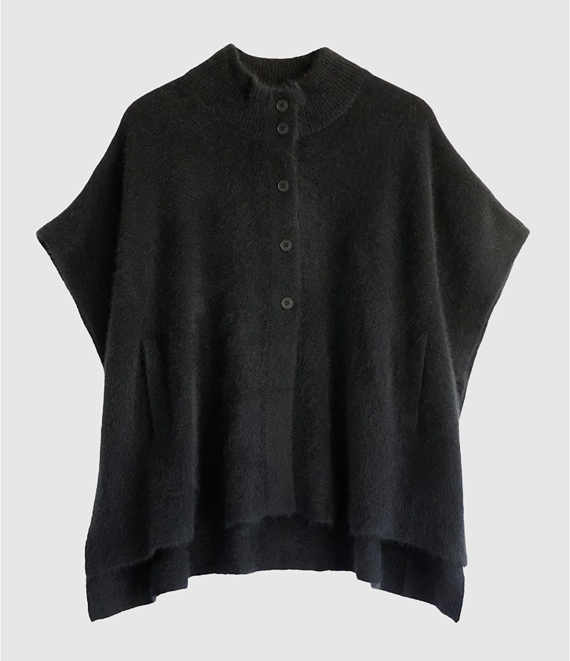 Poncho Ladies High Neck Black