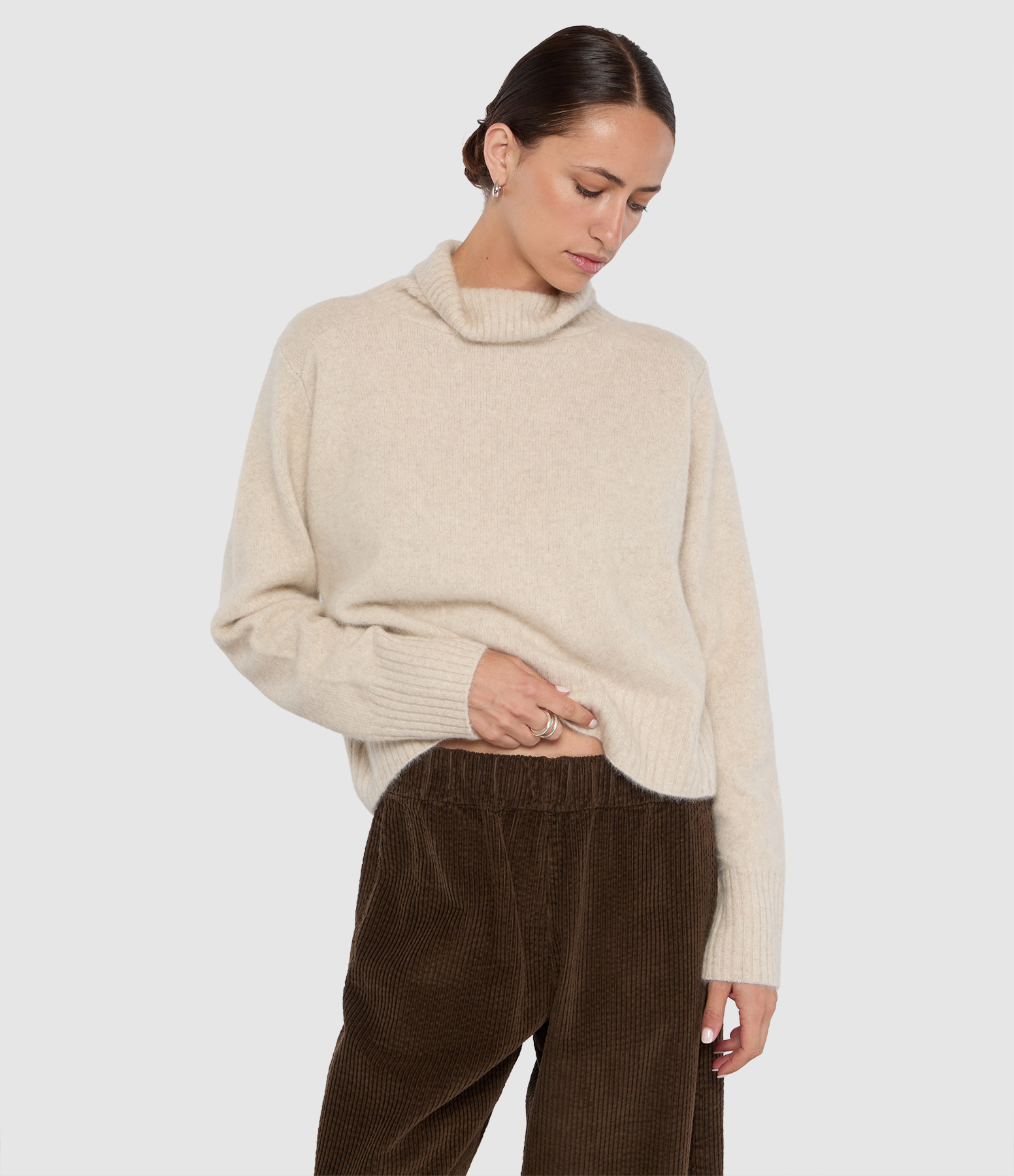 Pull Ladies High Neck Ivory