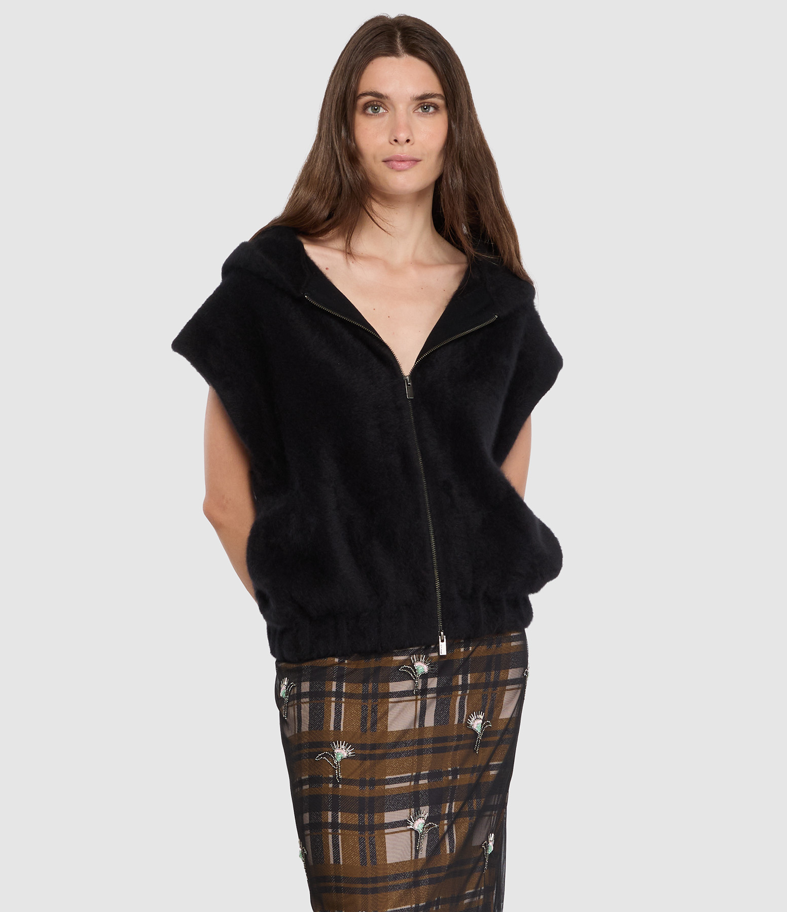 Gilet Ladies Hood Black