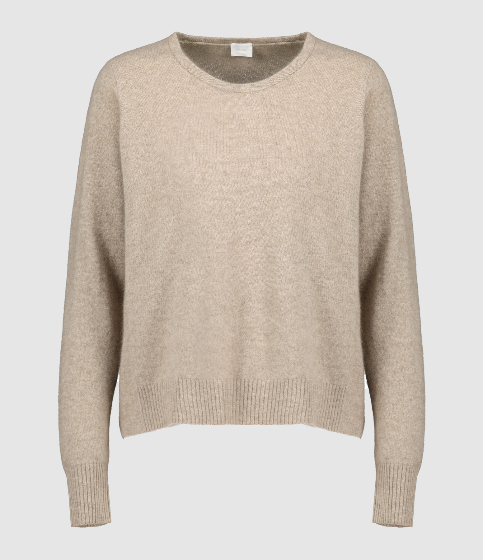 Pull Col Rond Cachemire Beige