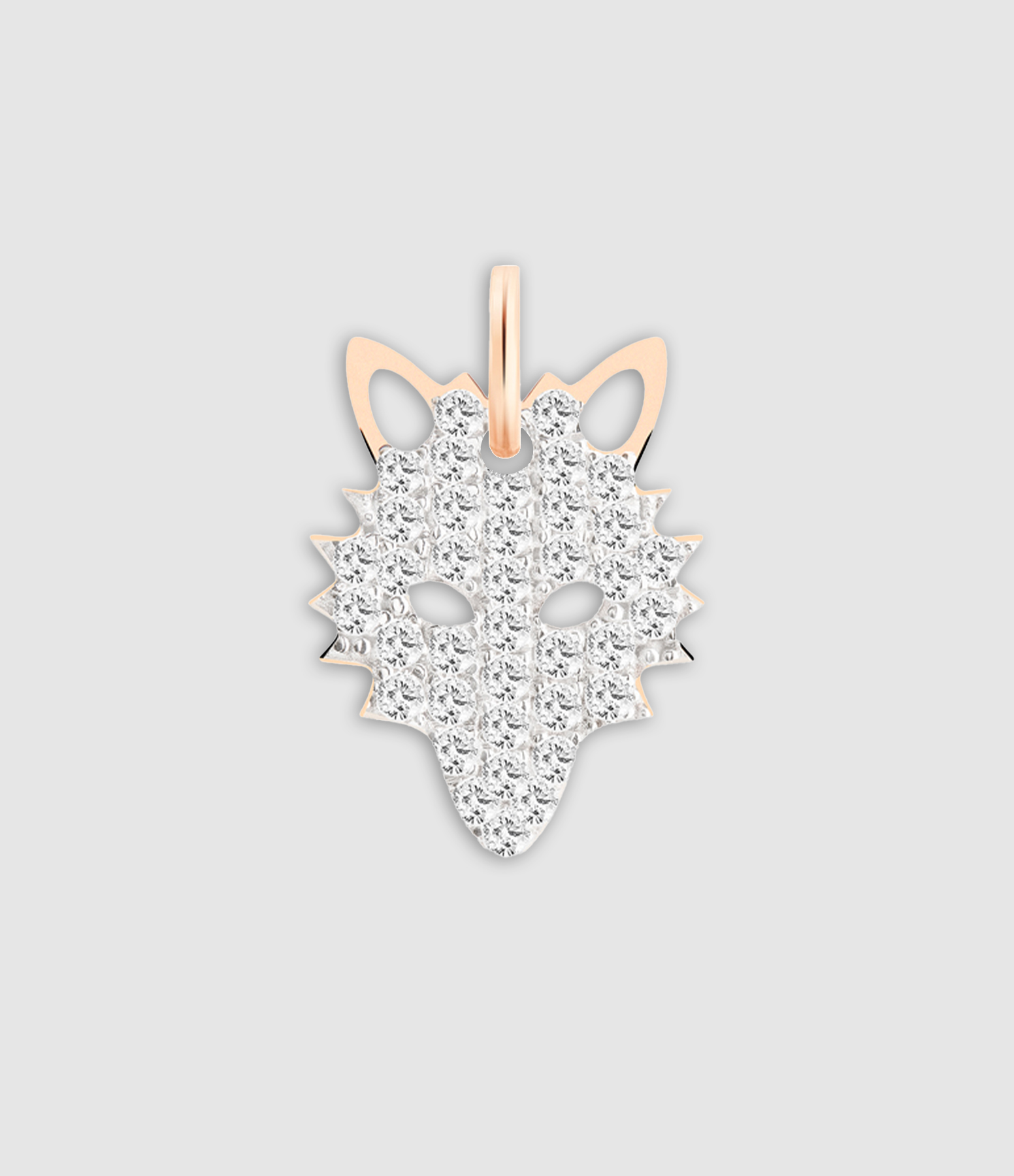 Pendentif Wolf Or Rose Diamants