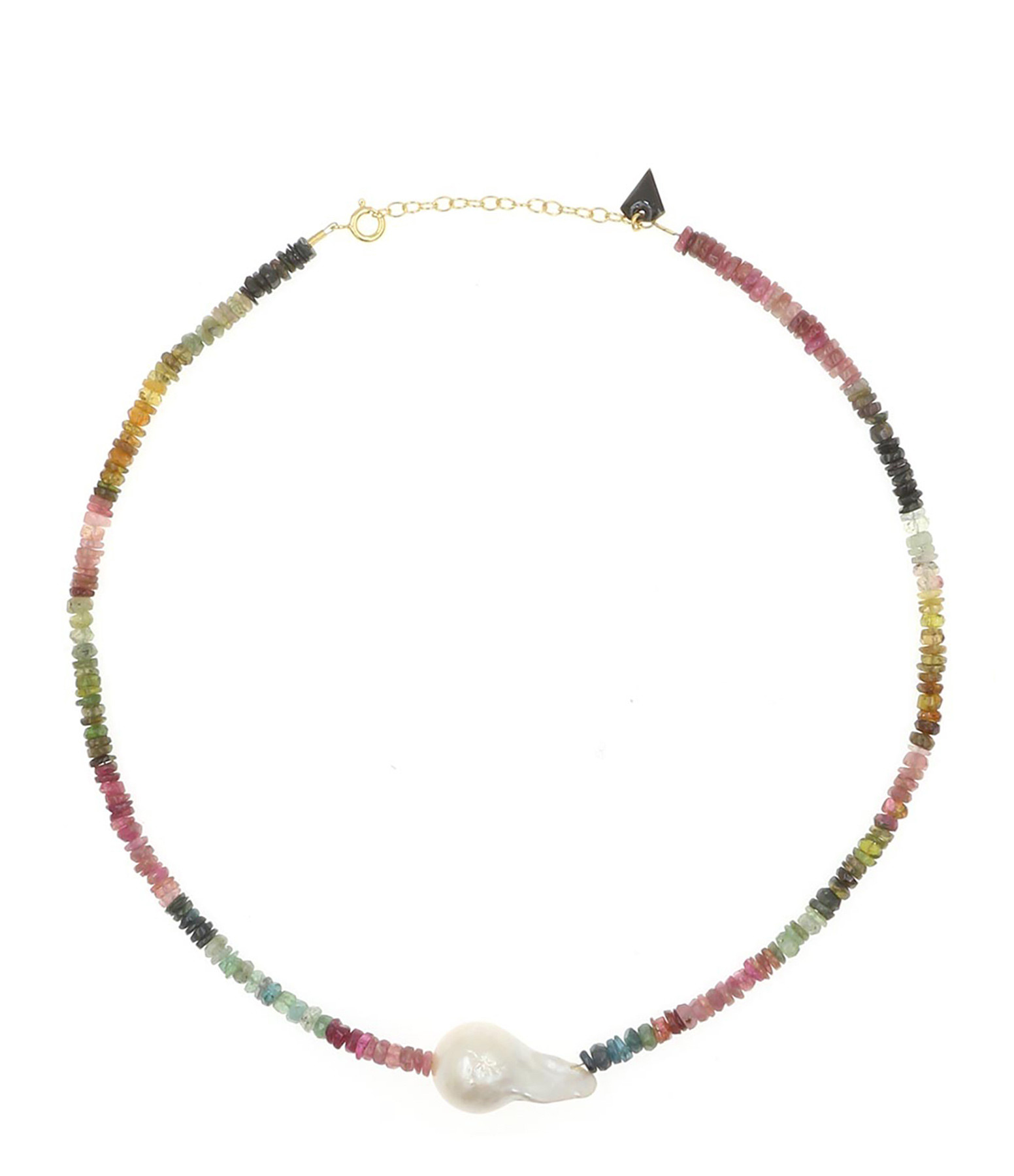MON PRECIEUX GEM - Collier Puka Tourmaline Multicolore Perle Naturell