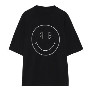 Tee-shirt Avi Smiley Coton Organique Noir