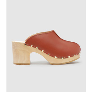 Sabots Yndies Bois Cuir Brique