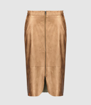 Jupe Vegan Cuir Cuivre