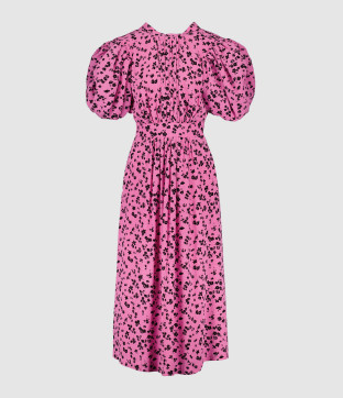 Robe Bouffante Jacquard Rose