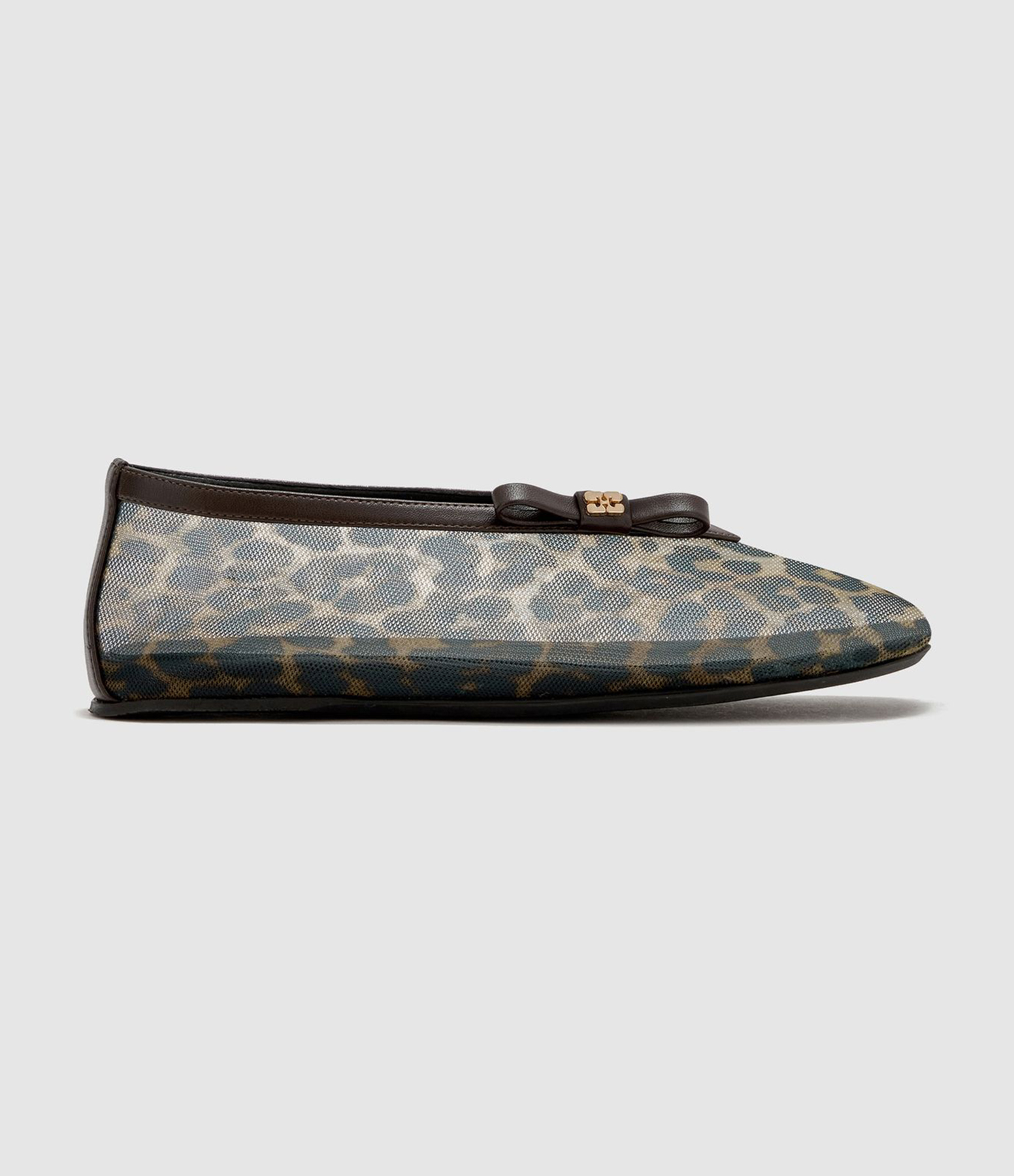 Ballerines Jenny Printed Mesh Bow Almond Milk