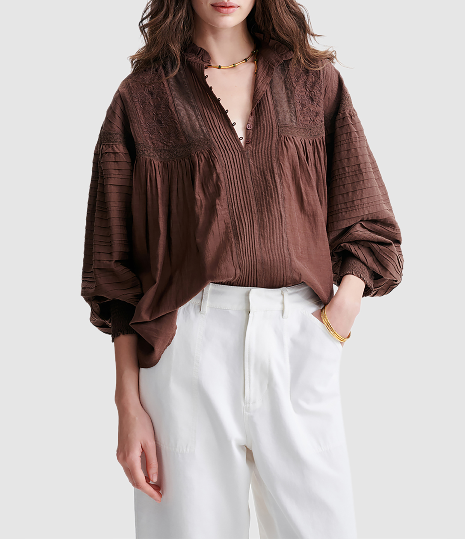 Blouse Dahlia Marron