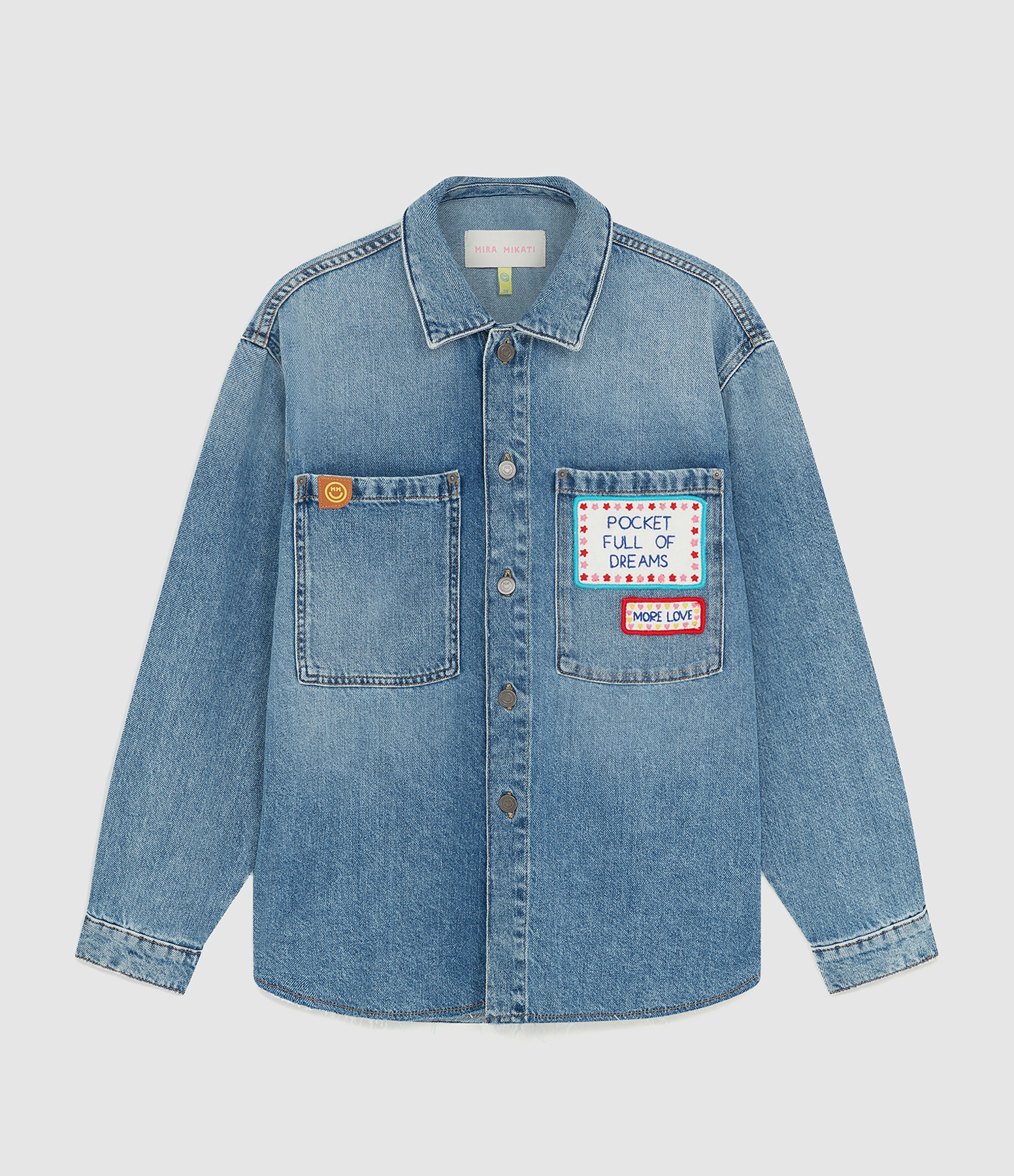 Surchemise Word Patch Denim Mid Blue