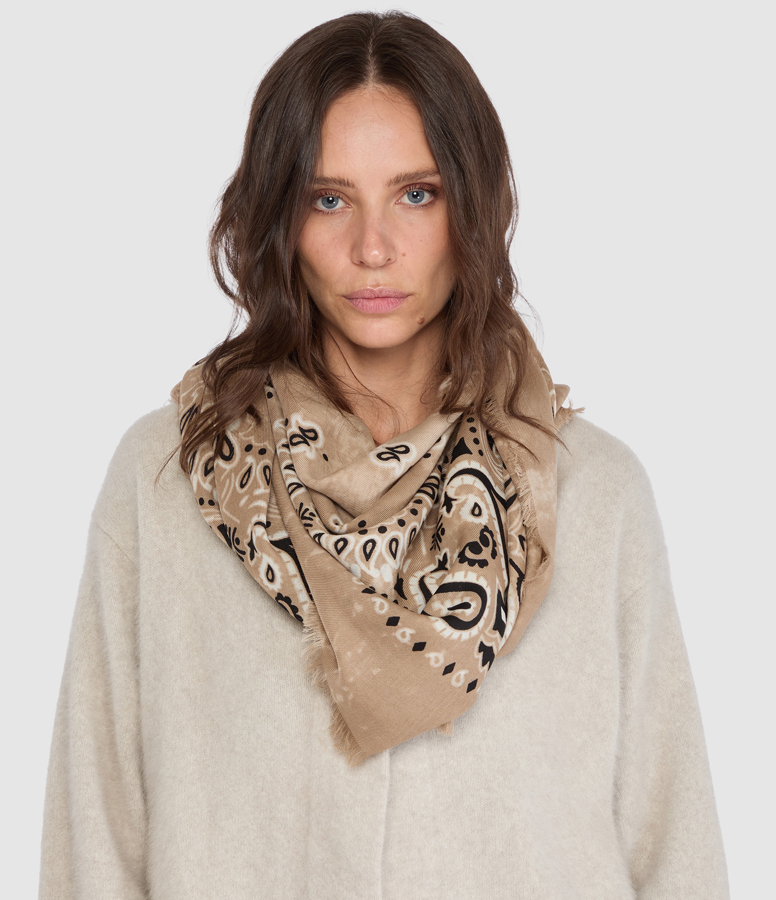 Foulard Jil Quadra Beige