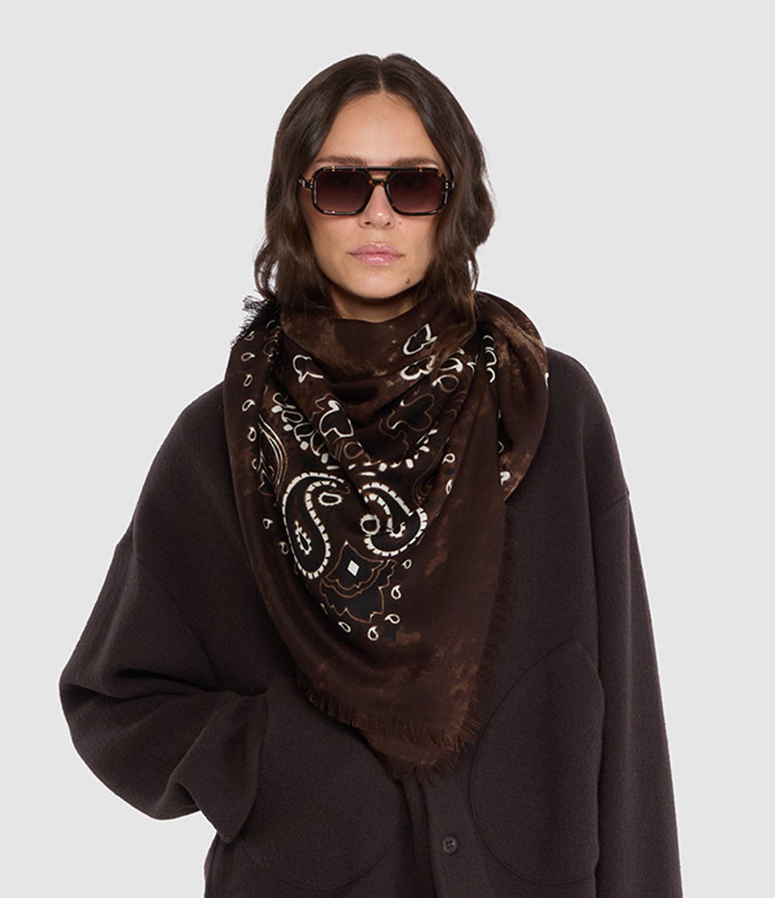 Foulard Jil Quadra Choco