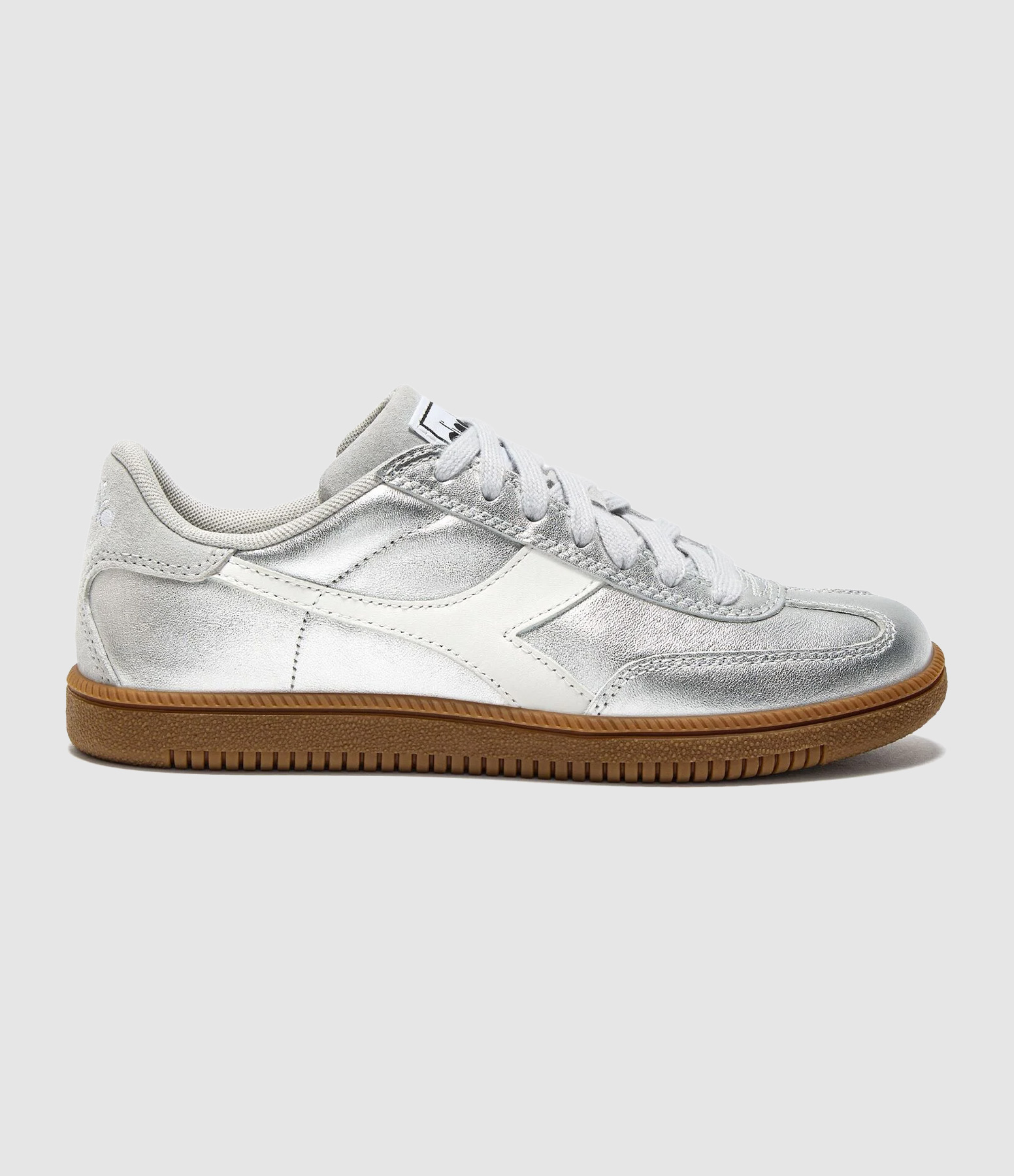 Baskets Trainer Metallic Silver Metalized