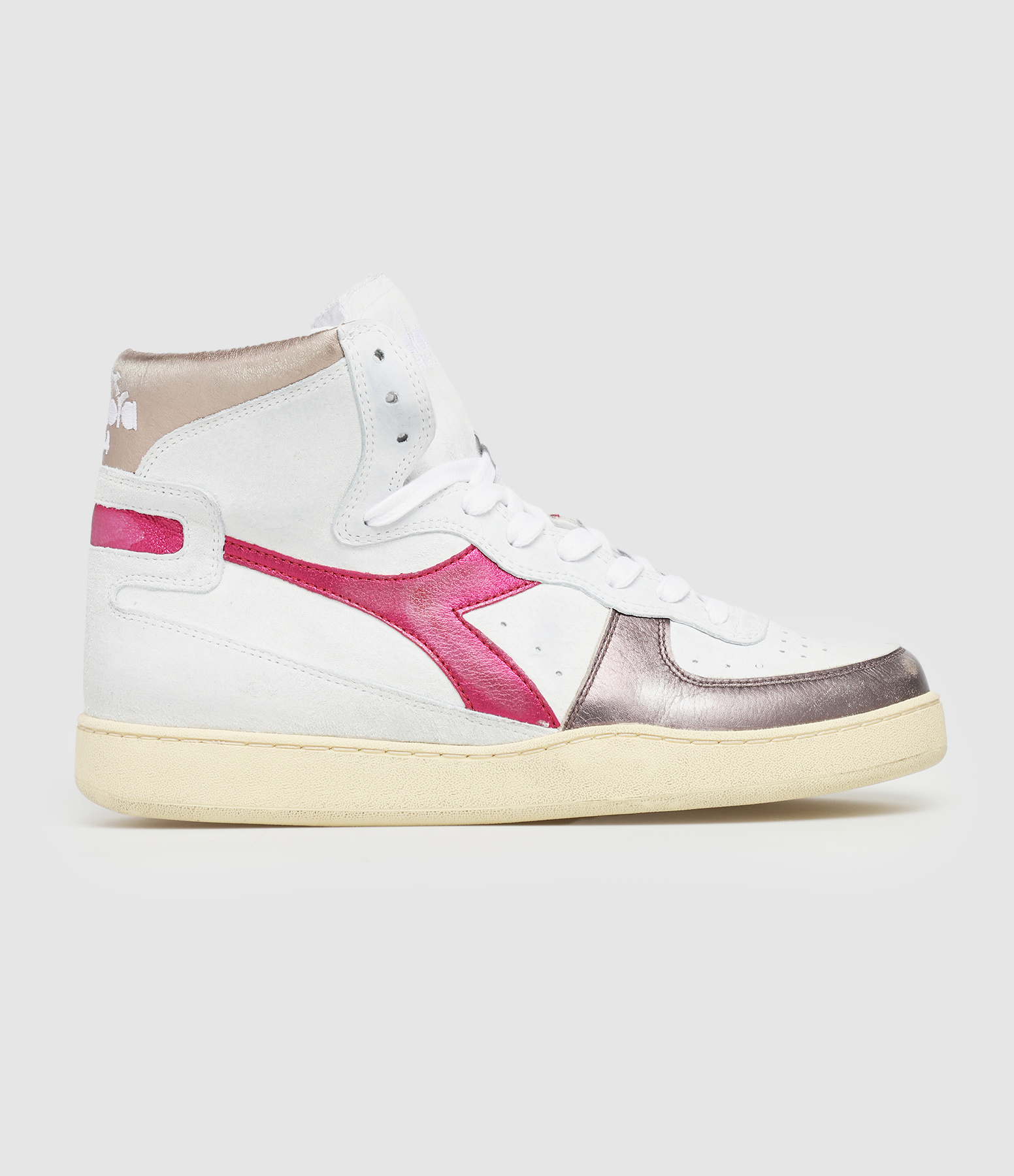 Baskets Mi Metal White Fucsia Red