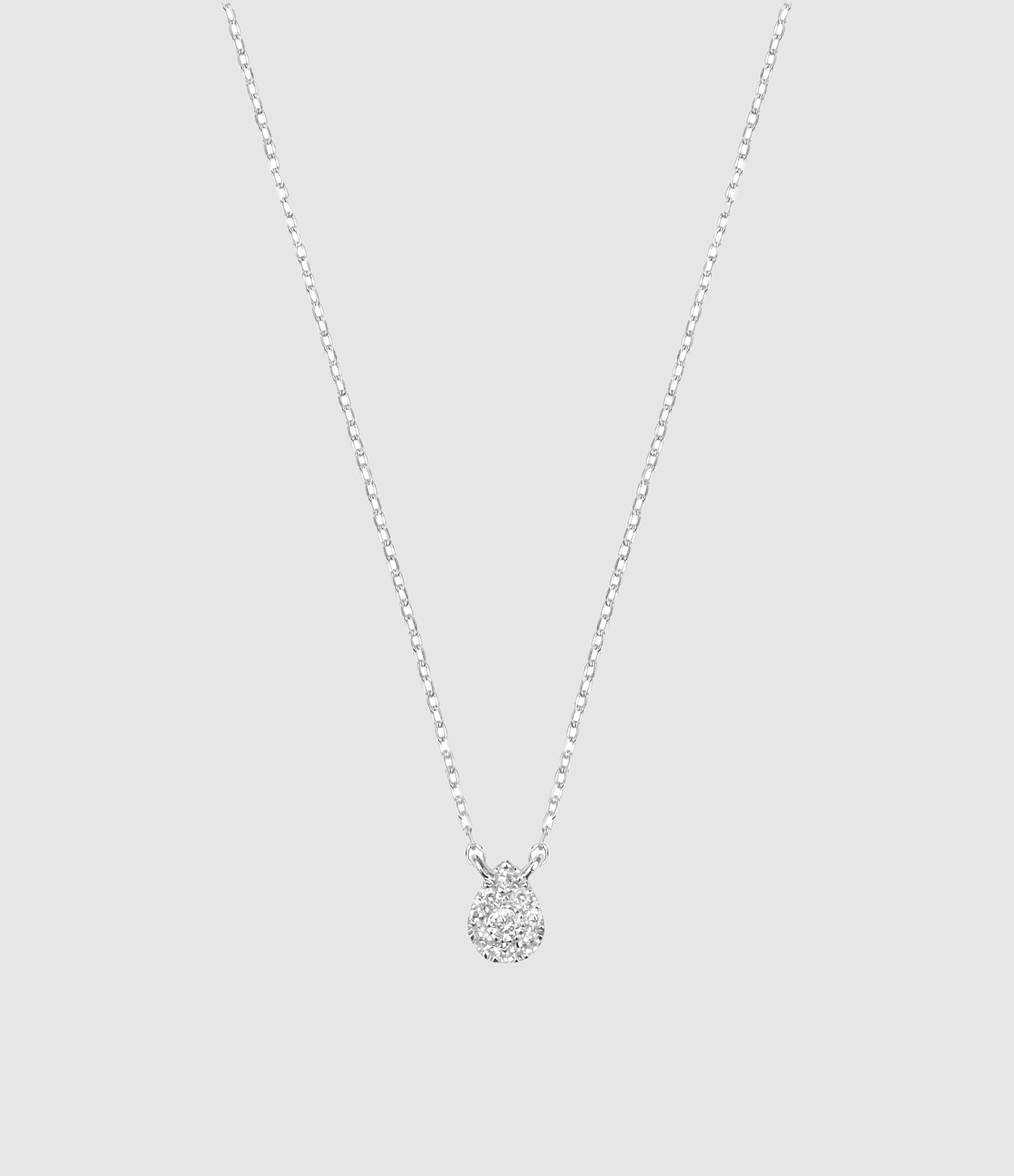 Collier Magic Touch Poire Diamants Or Blanc