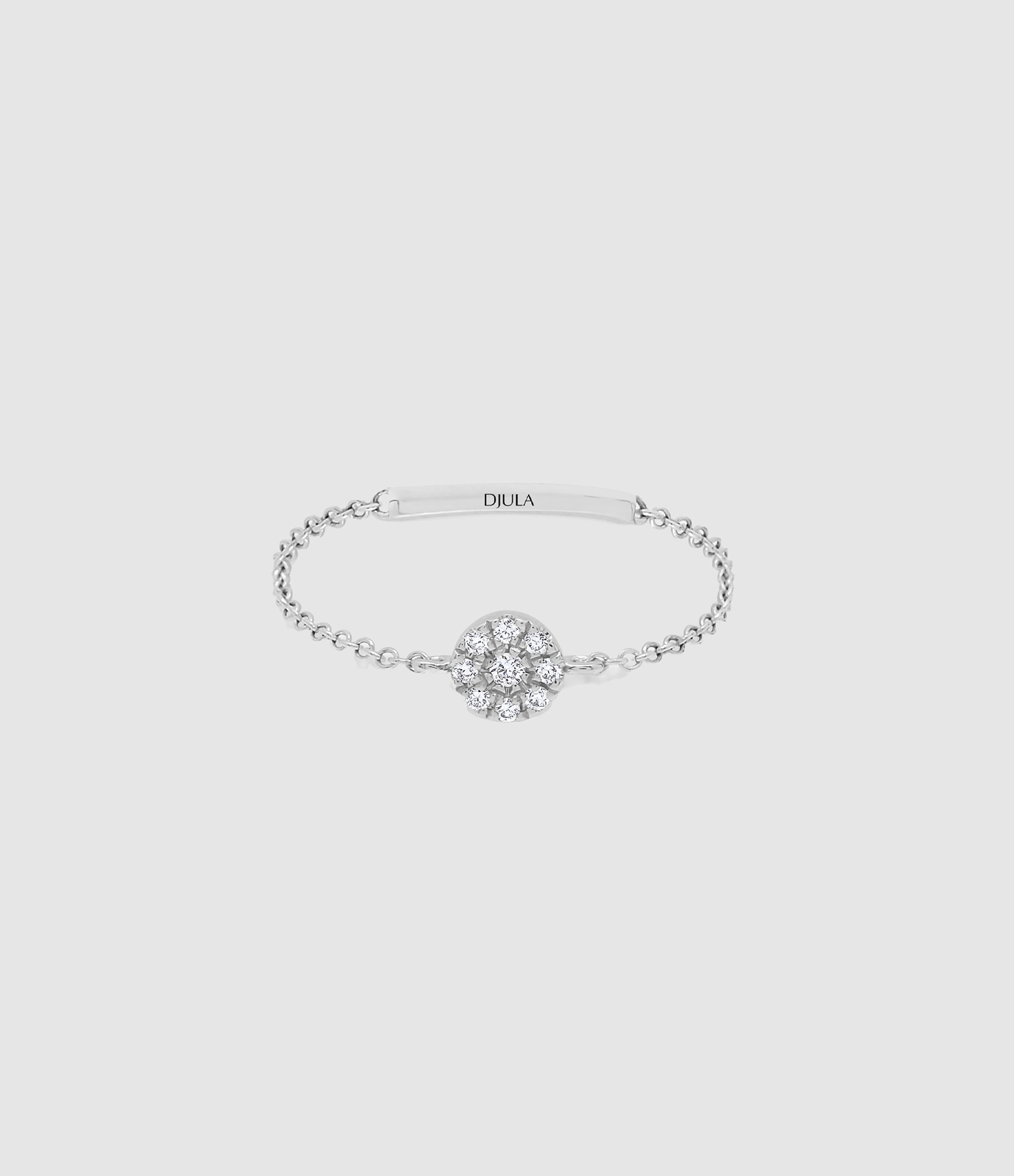 Bague Chaîne Magic Touch Cible Diamants Or Blanc