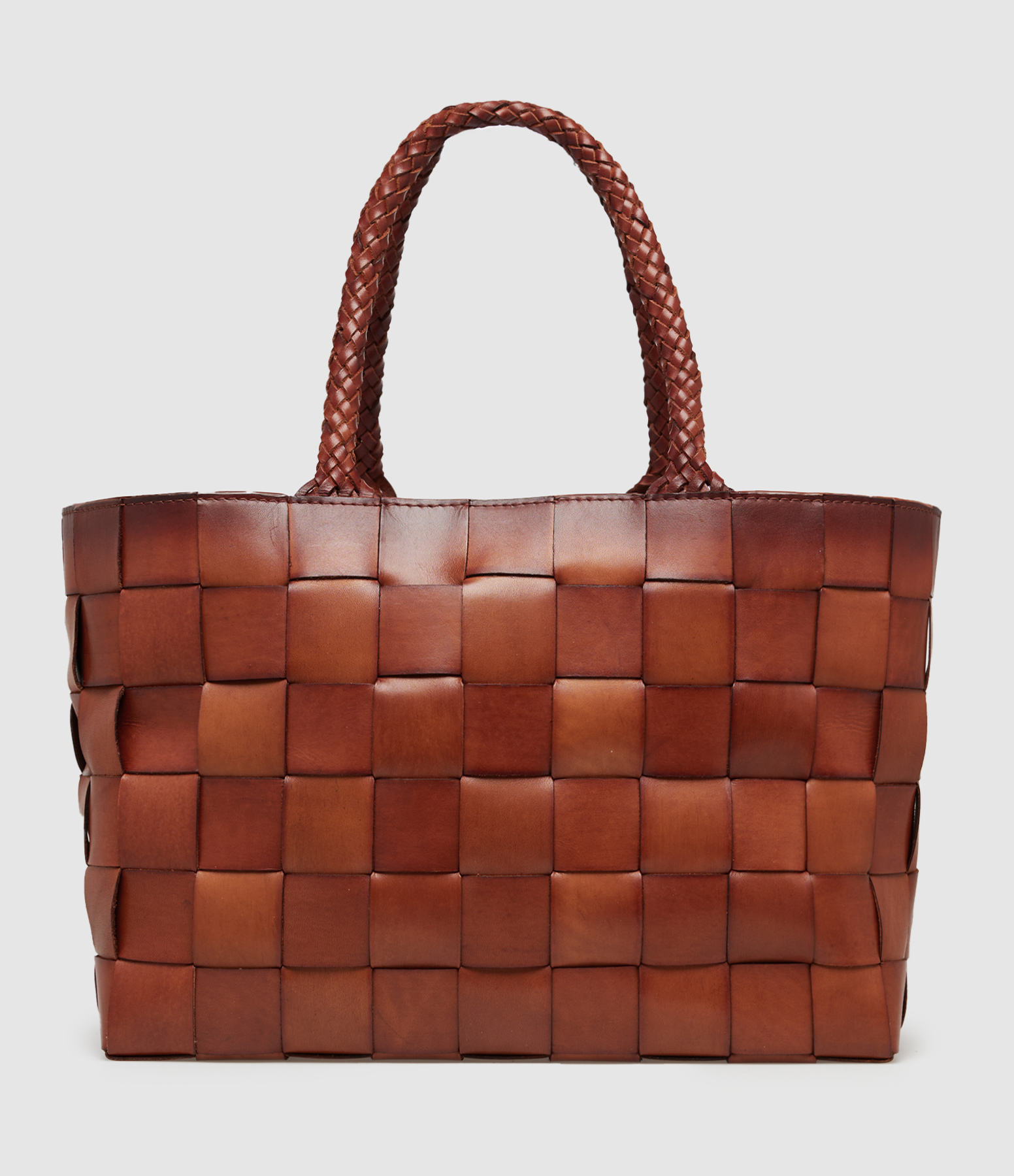 Sac Japan Tote Anses Tressées Cuir Tan