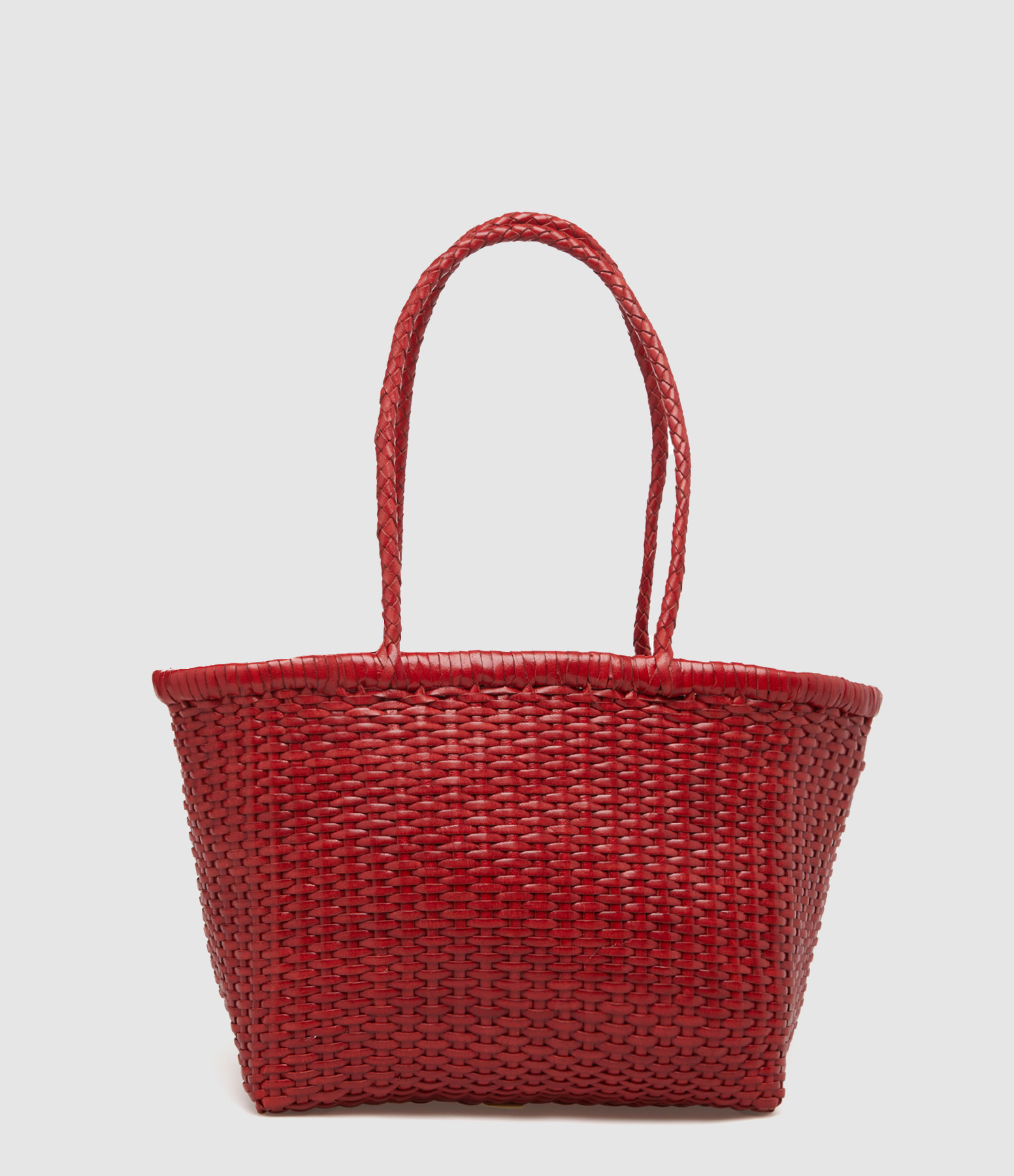 Sac B Weave Basket Small Cuir Poppy Red