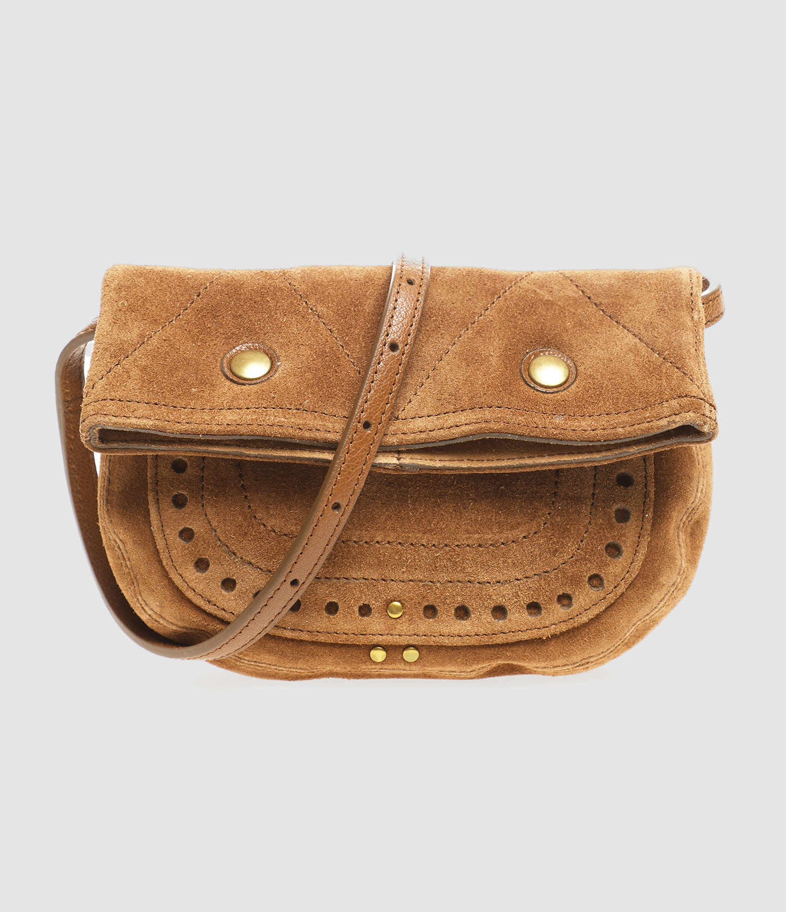Pochette Jerry Cuir Suédé Tabac