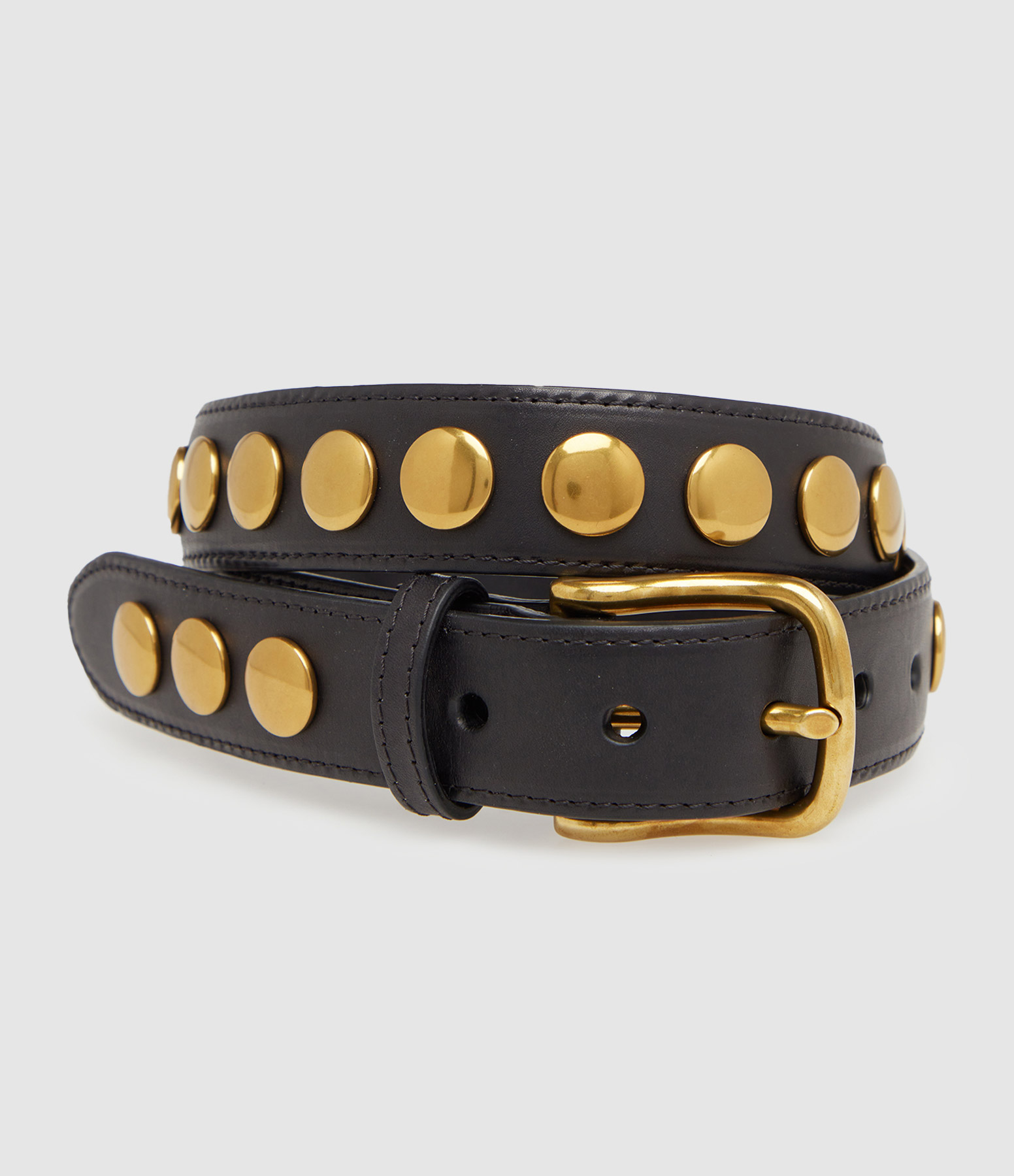 Ceinture Festival Cuir Noir Brass