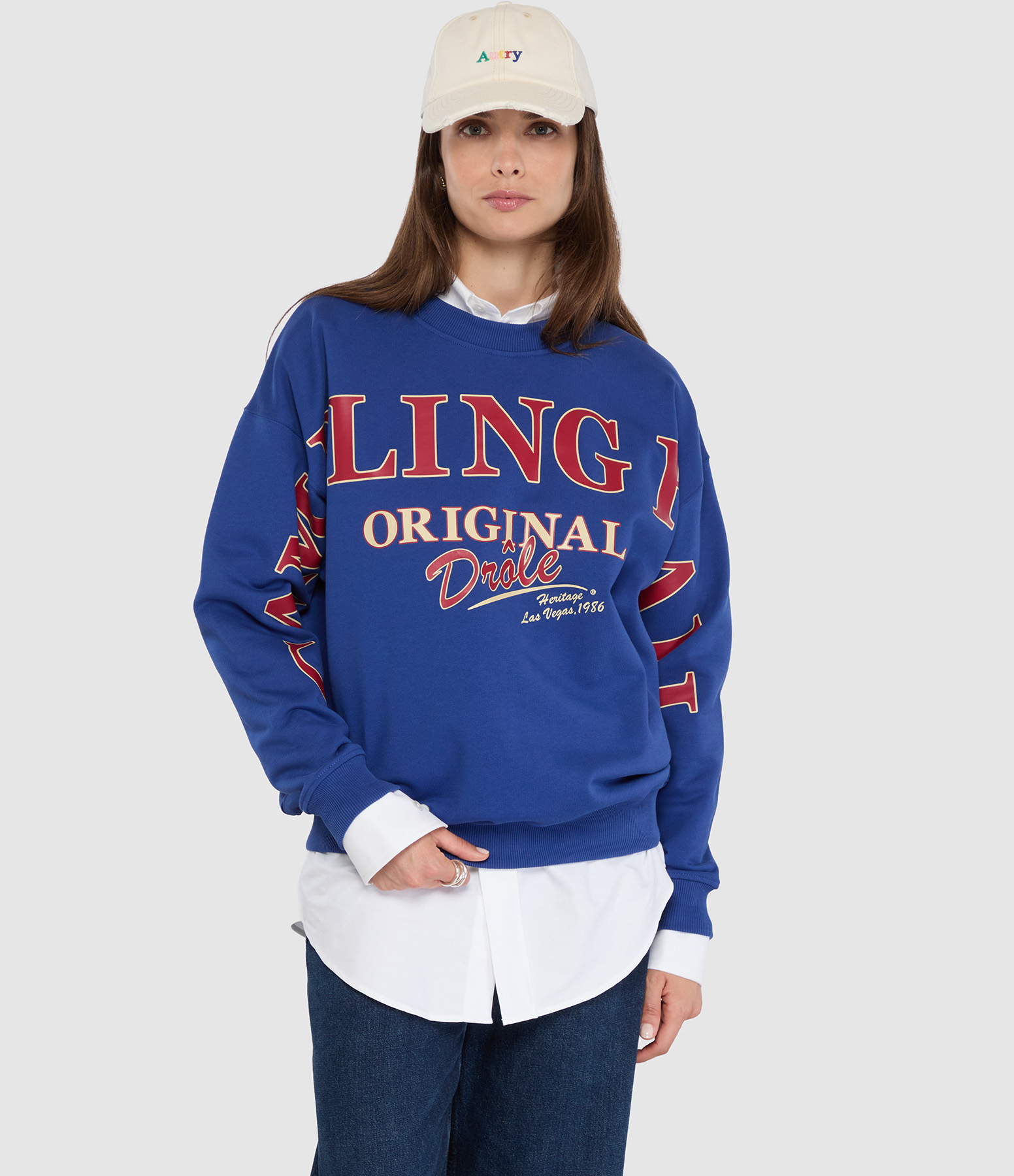 Sweatshirt Gambling Hall Printed Blue