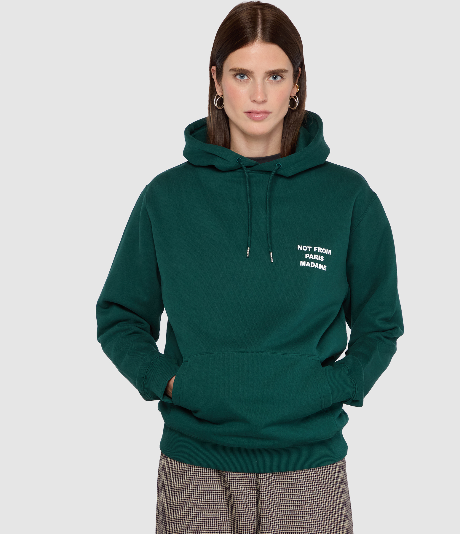 Sweatshirt Hoodie Le Slogan Dark Green