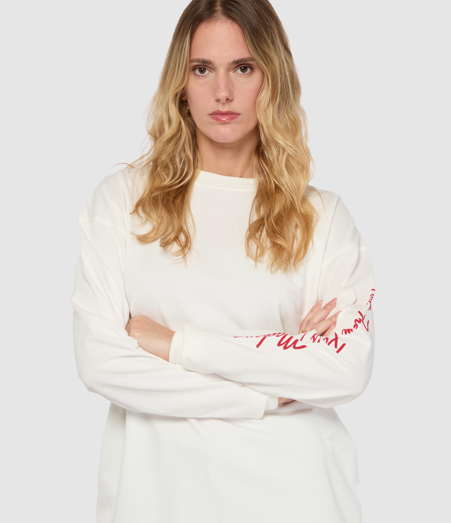 T-Shirt Slogan Longsleeve Burgundy