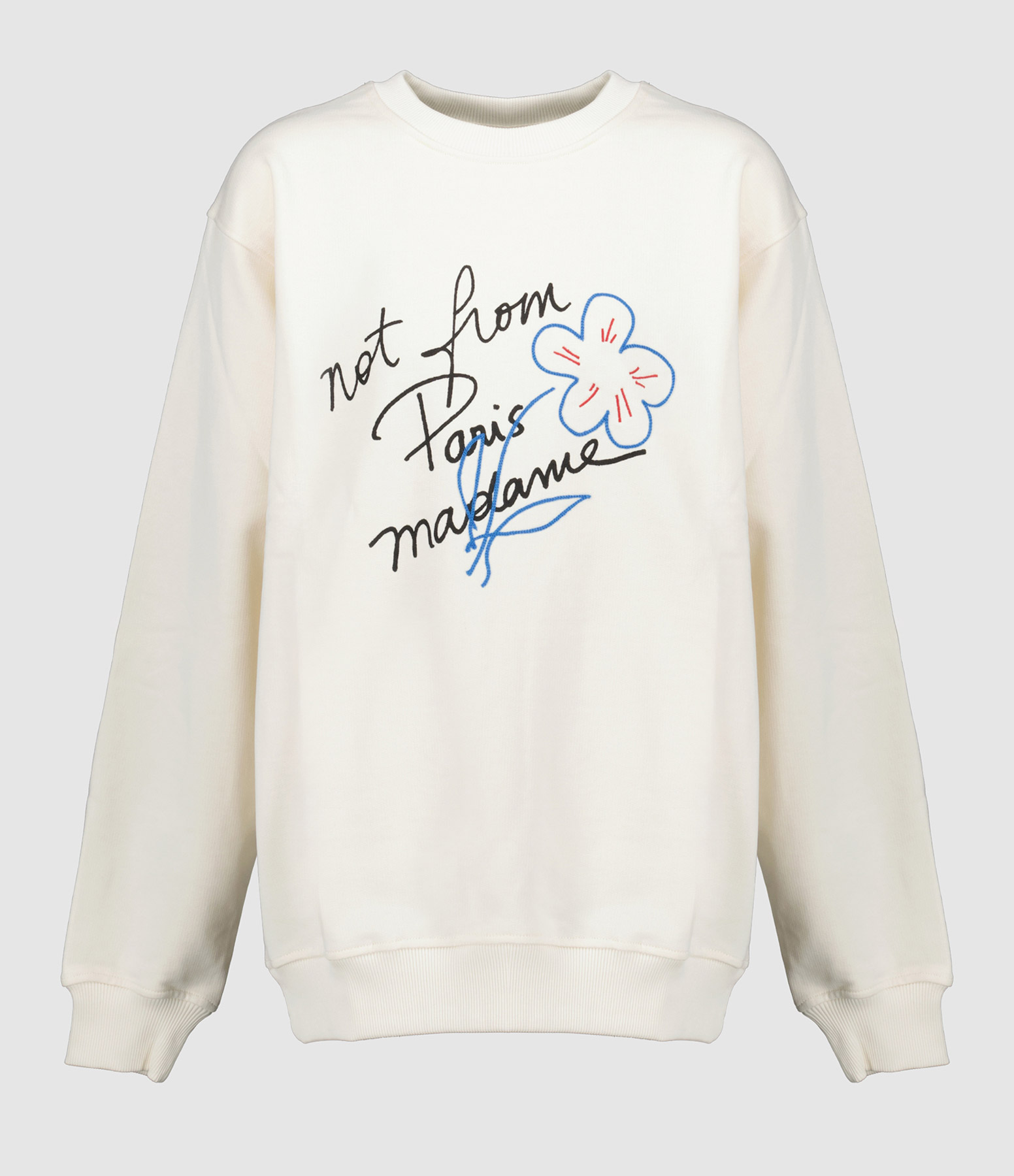 Sweatshirt Slogan Esquisse Crème