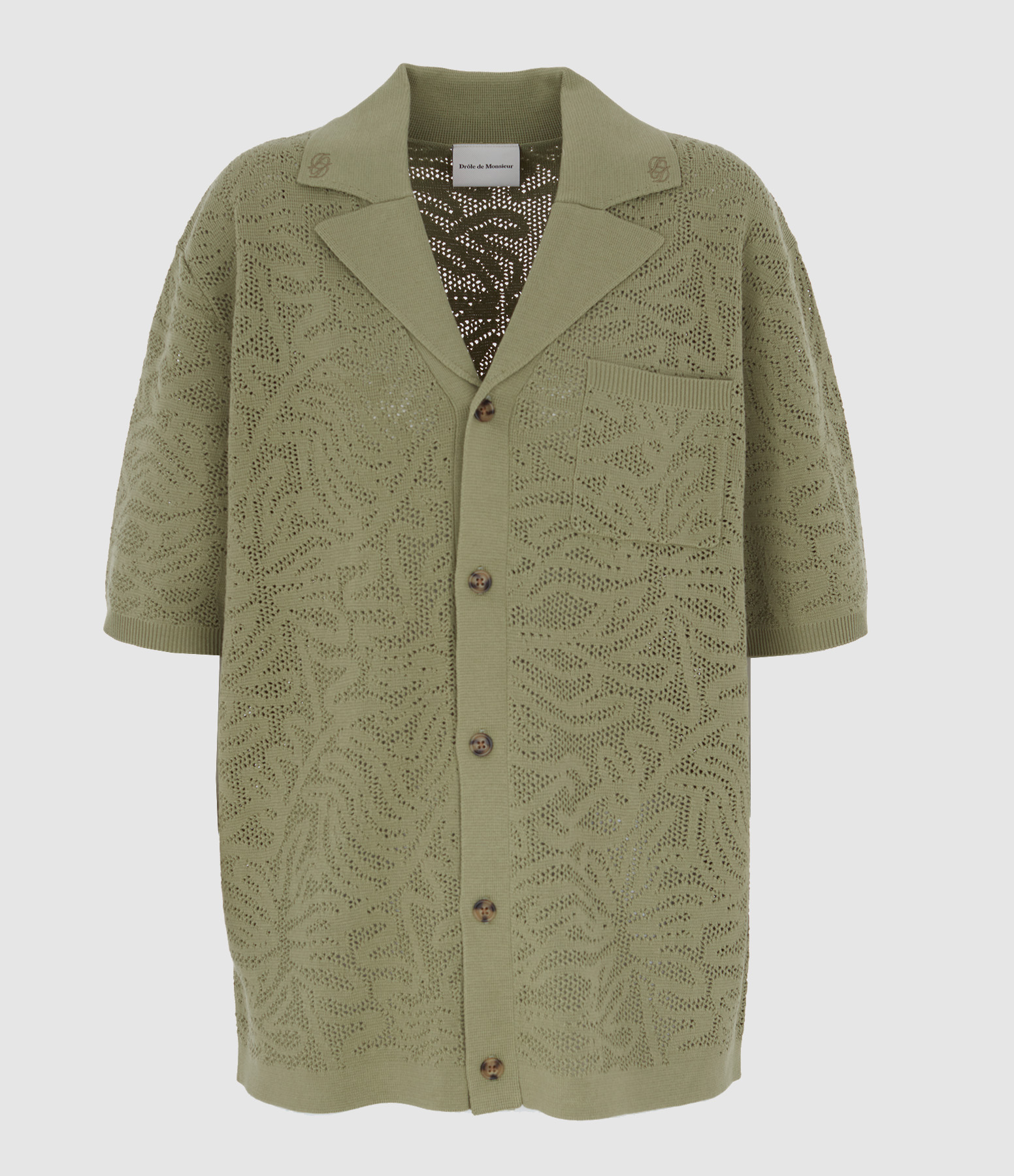 Chemise Maille Dentelle Kaki